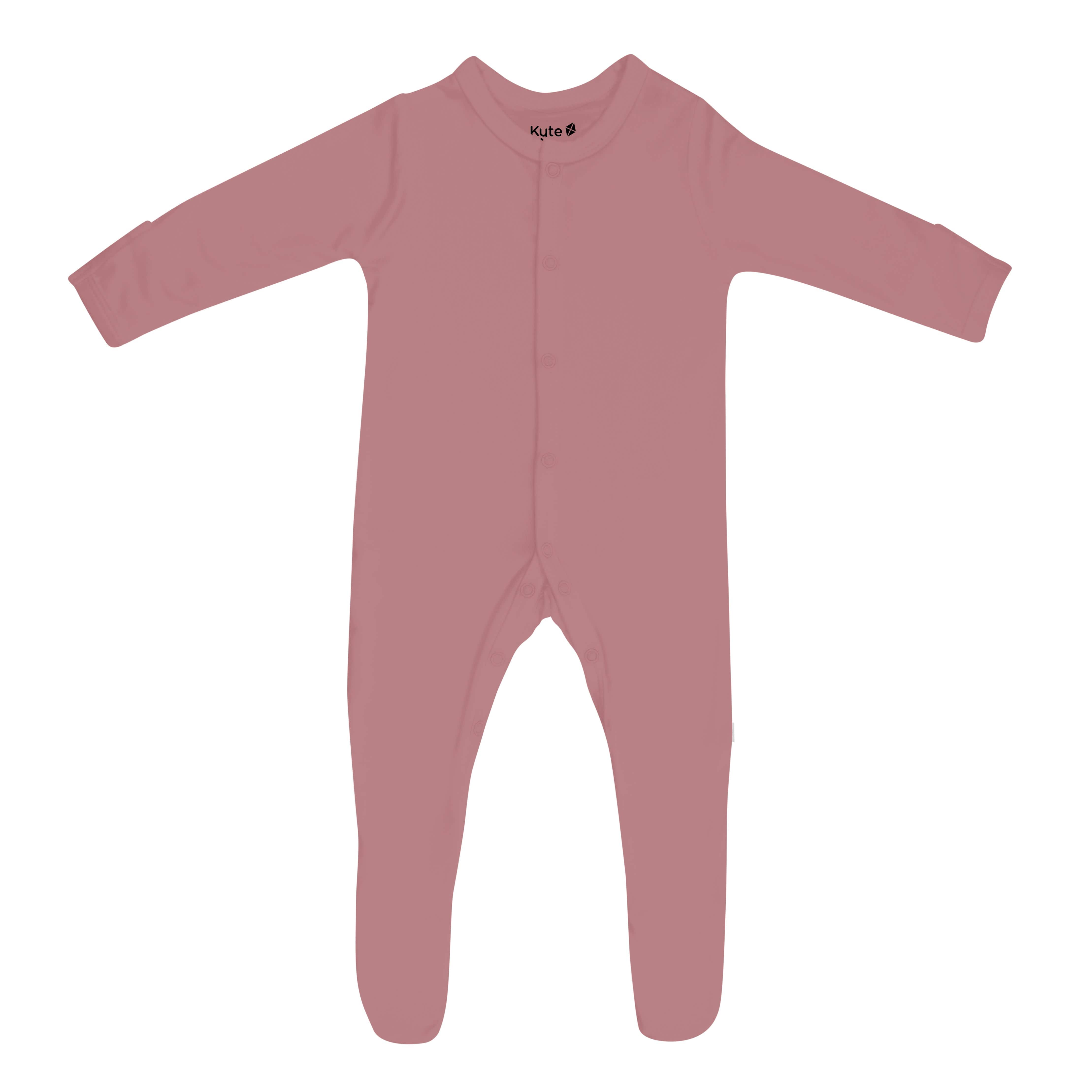 Kyte Baby snap footie in Dusty Rose