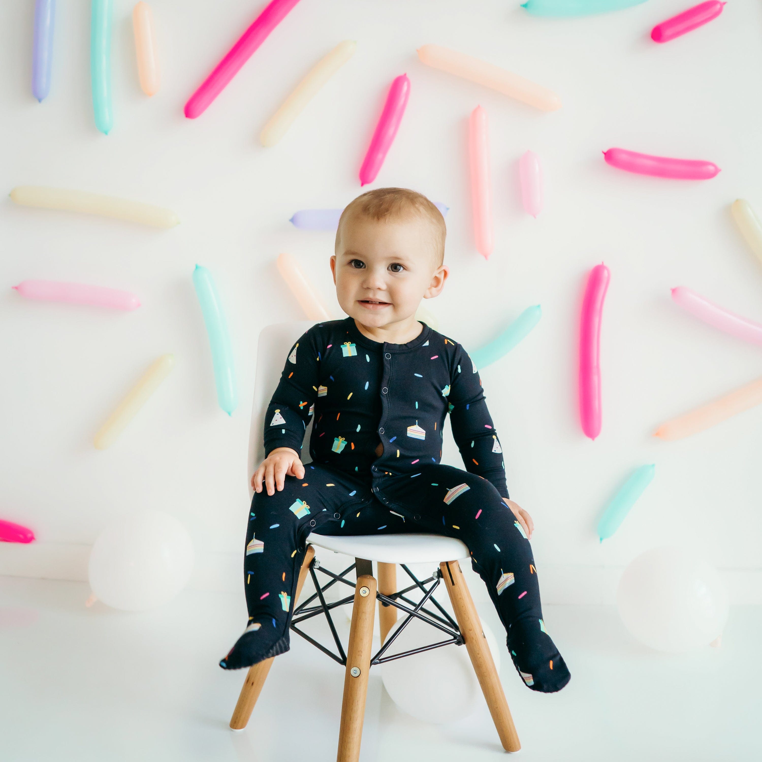 Kyte Baby Snap Footies Footie in Midnight Party