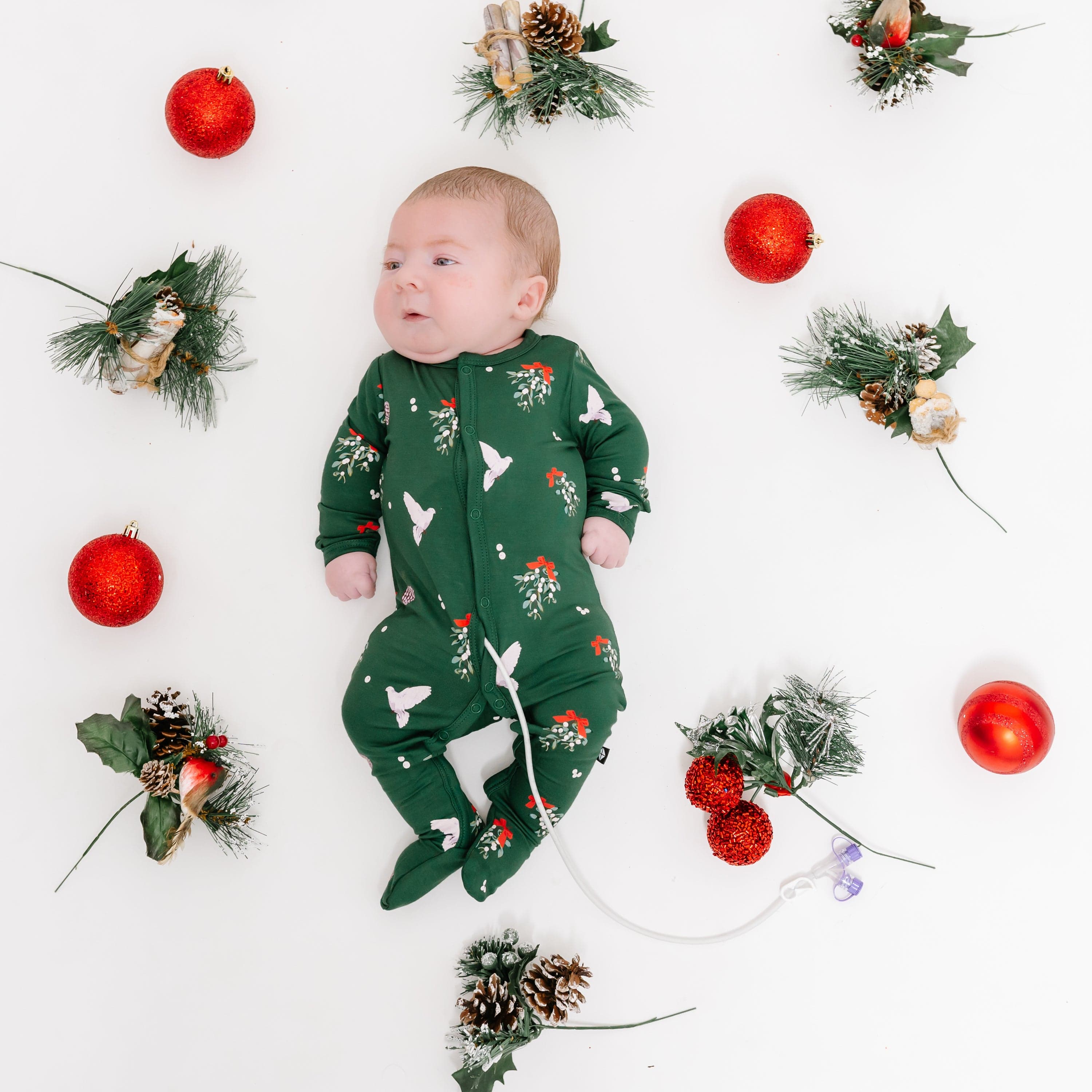 Kyte Baby Snap Footies Footie in Mistletoe