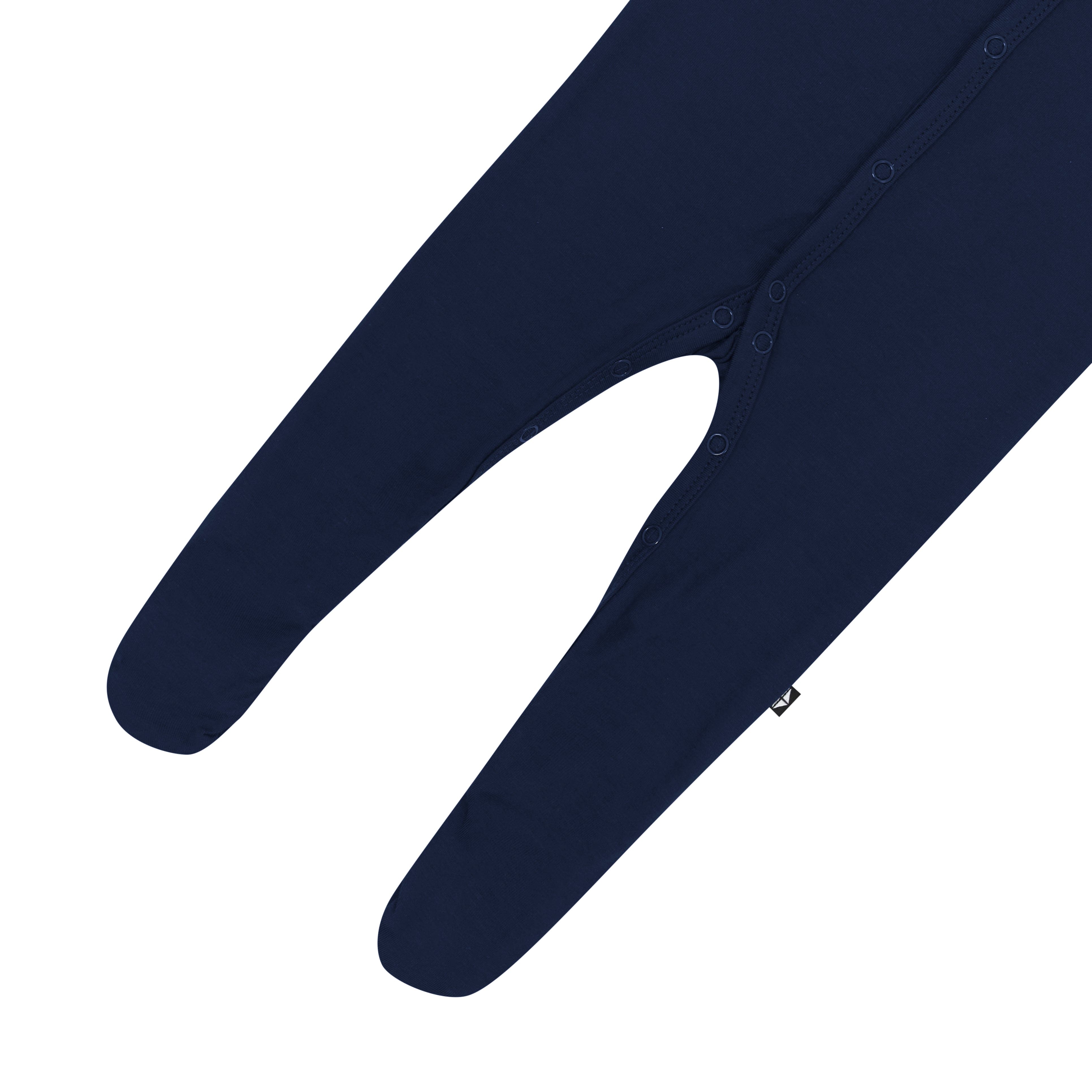 Snap closure on Kyte Baby Footie in Navy