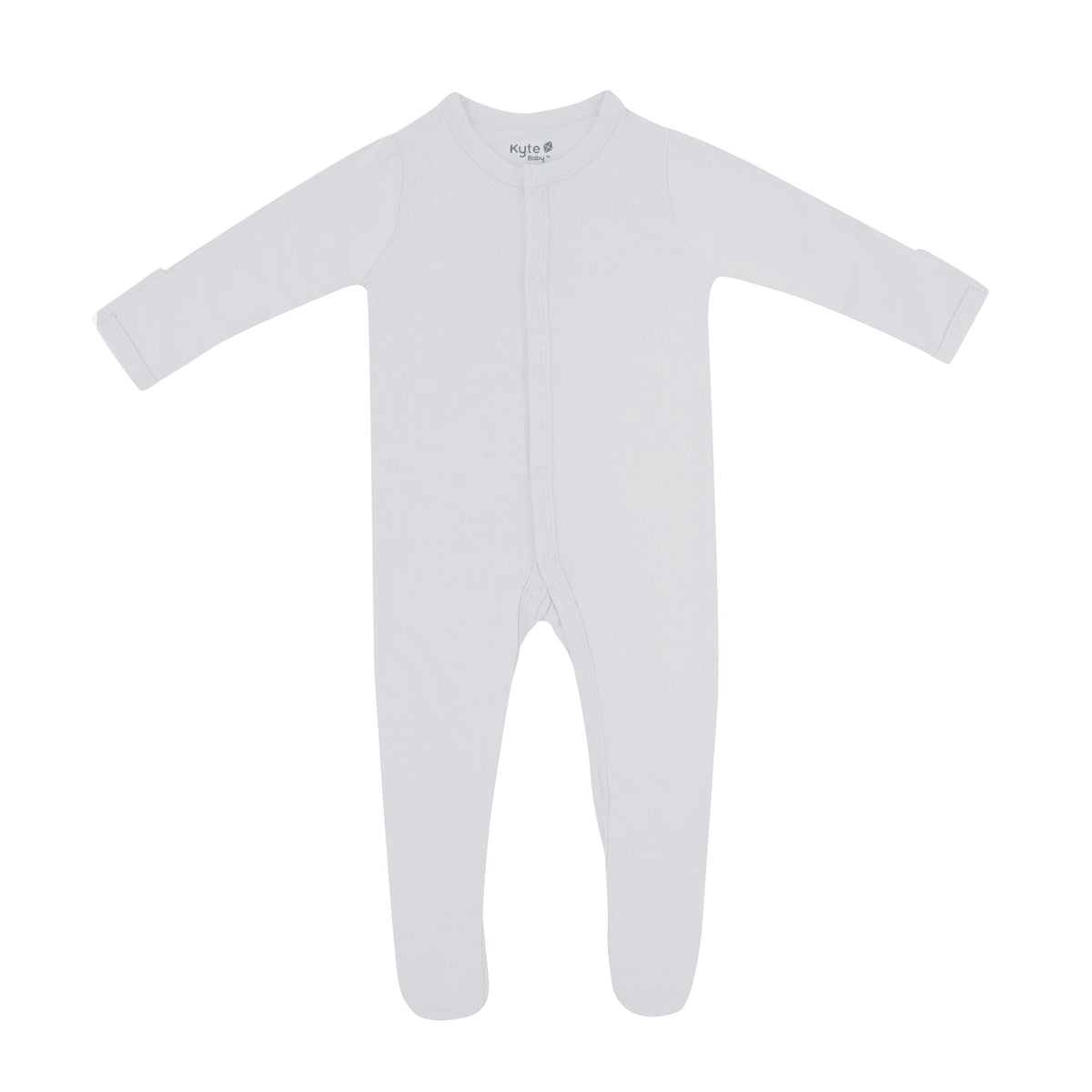 Flat lay of Kyte Baby Footie in Storm