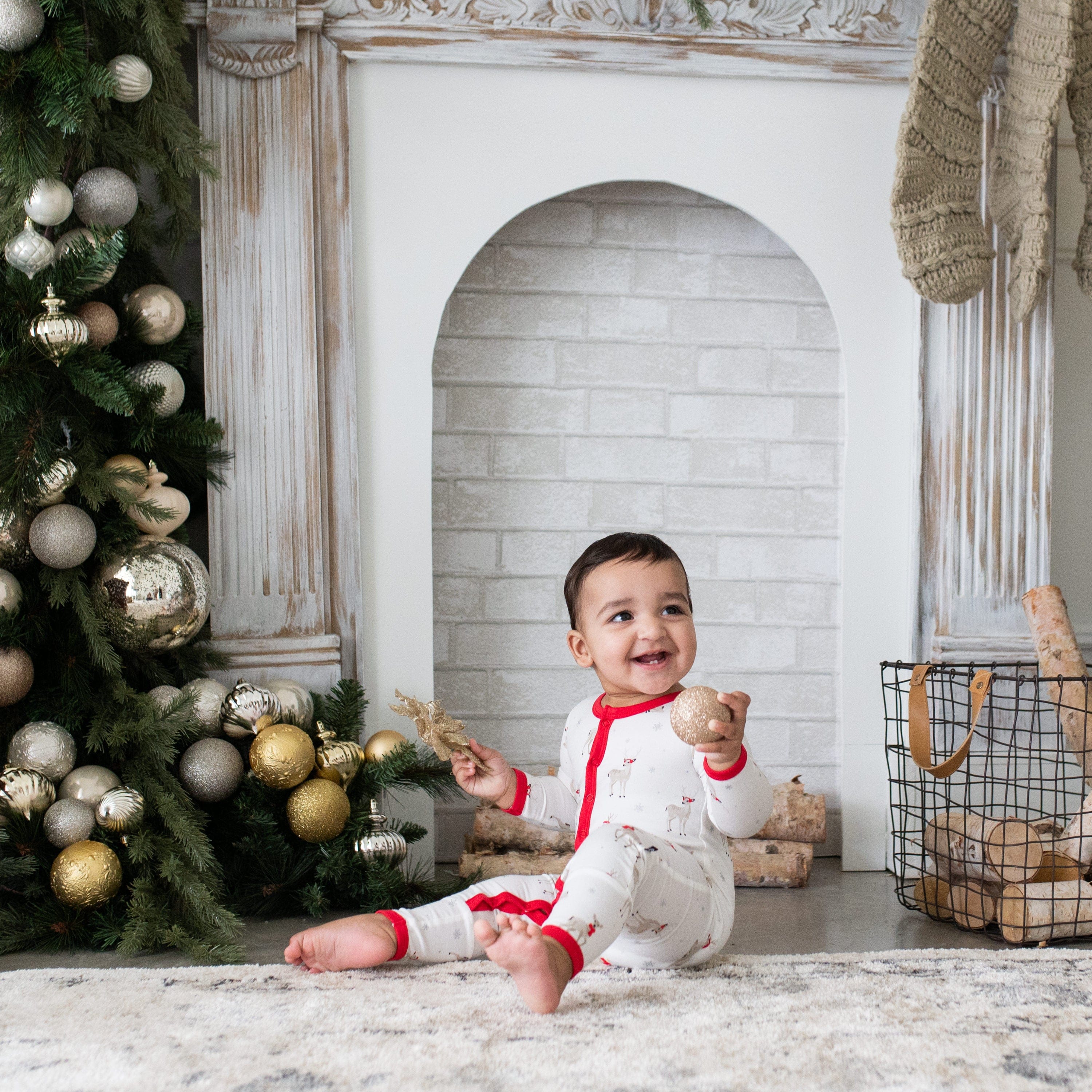 Kyte Baby Snap Romper Romper in Cloud Deer