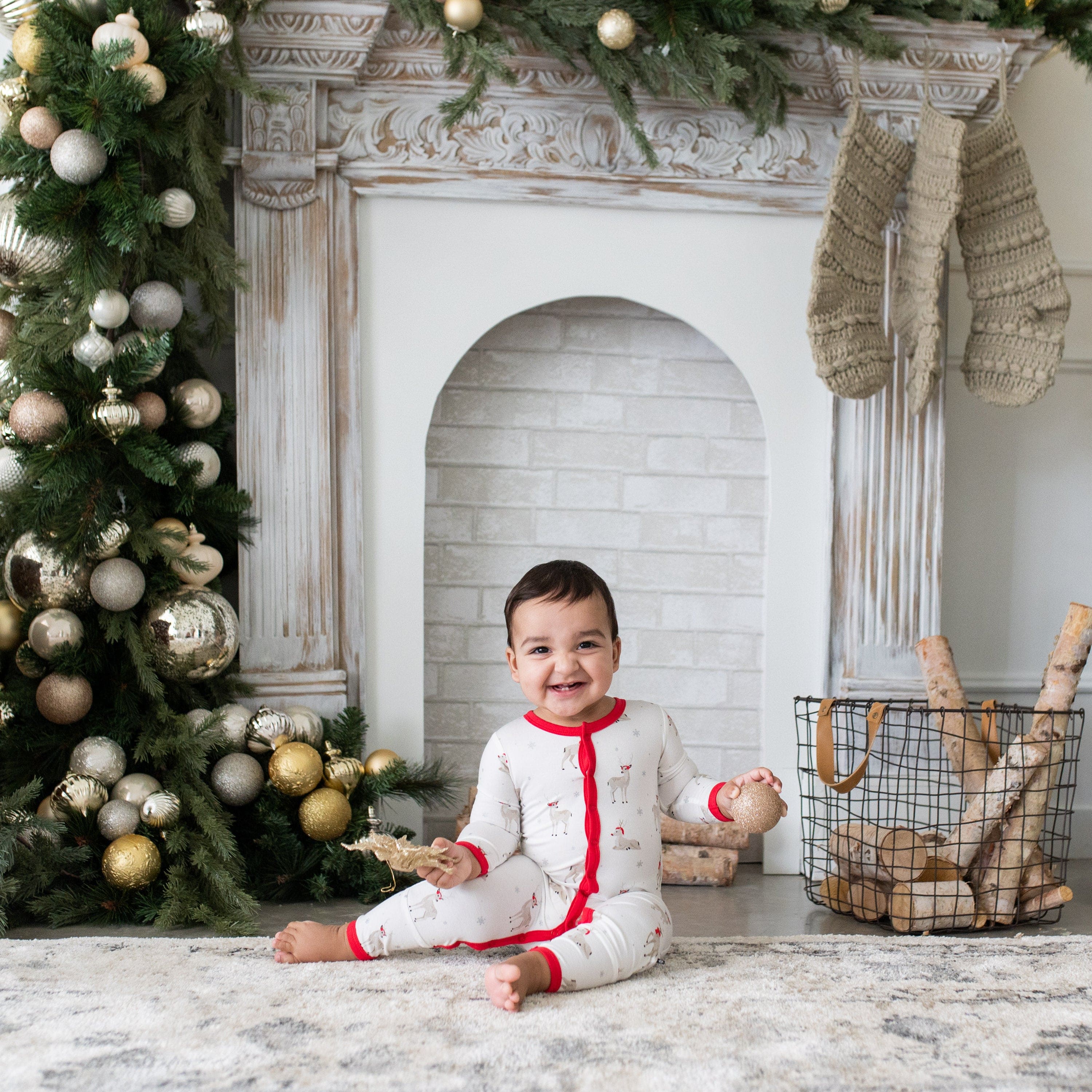 Kyte Baby Snap Romper Romper in Cloud Deer