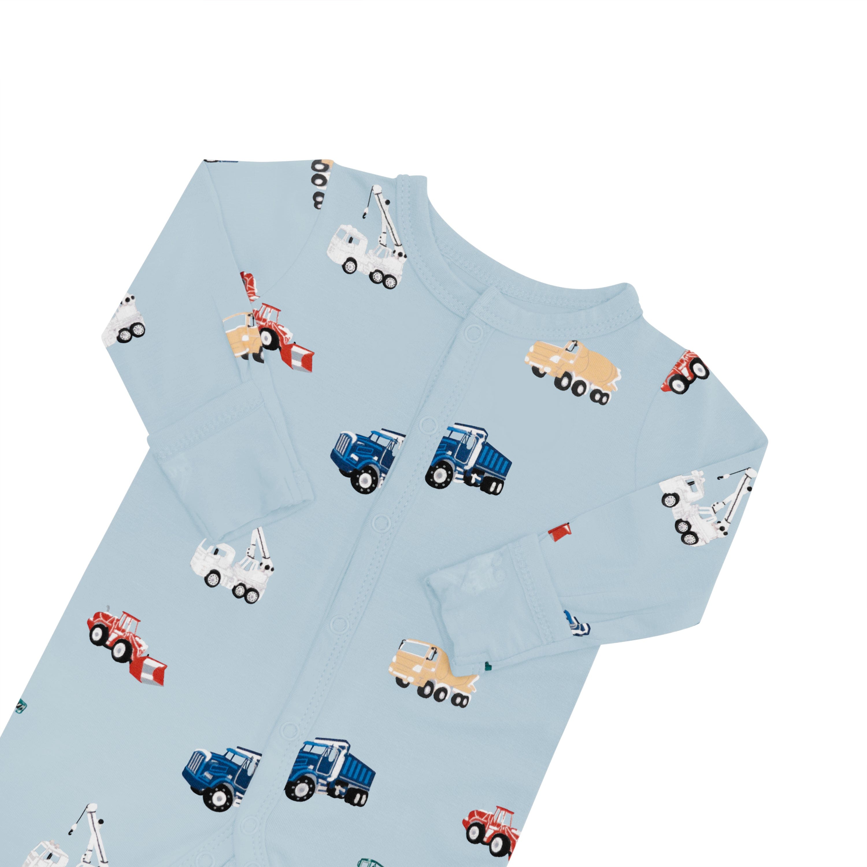 Fold-over cuffs on Kyte Baby Romper in Construction