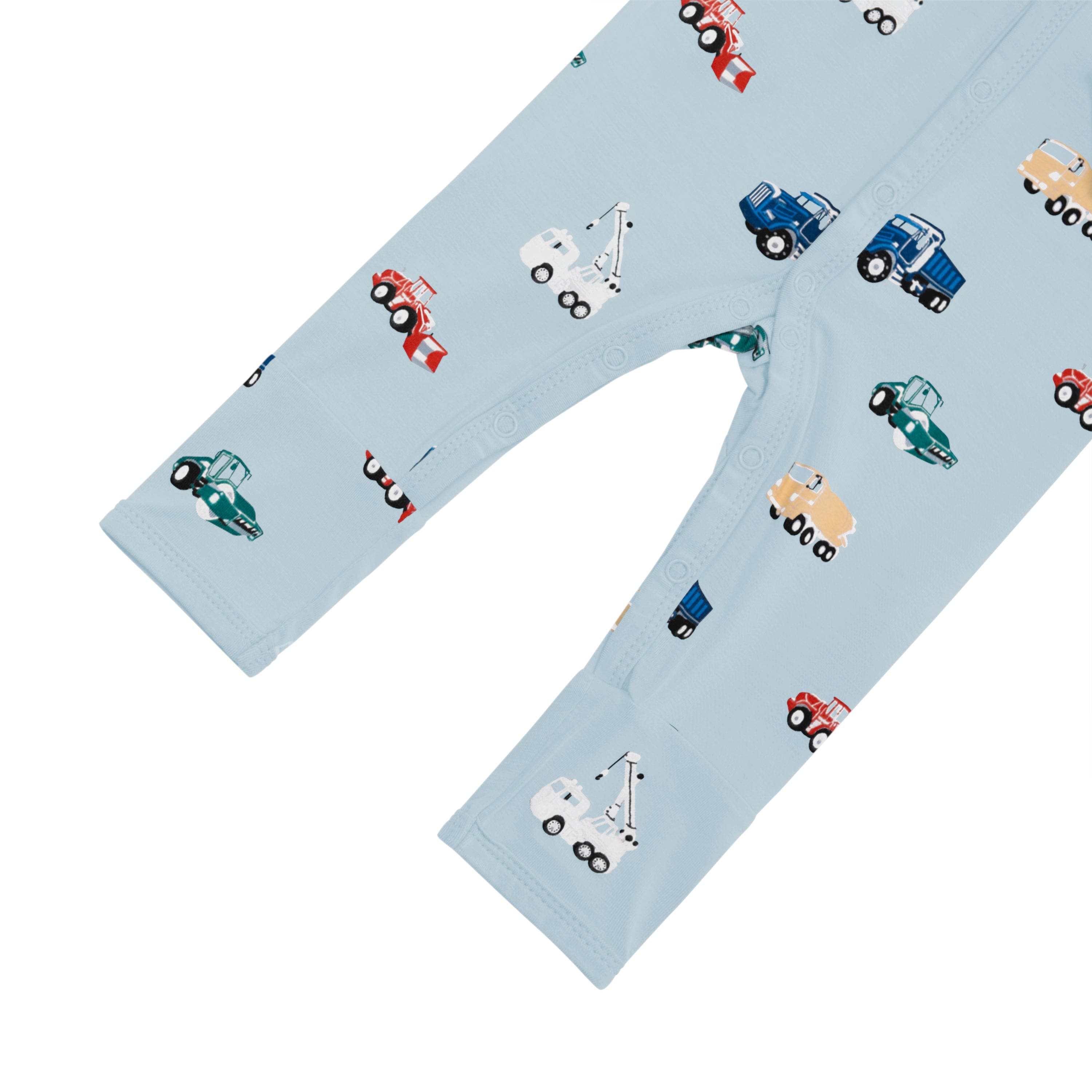 Snaps on Kyte Baby Romper in Construction