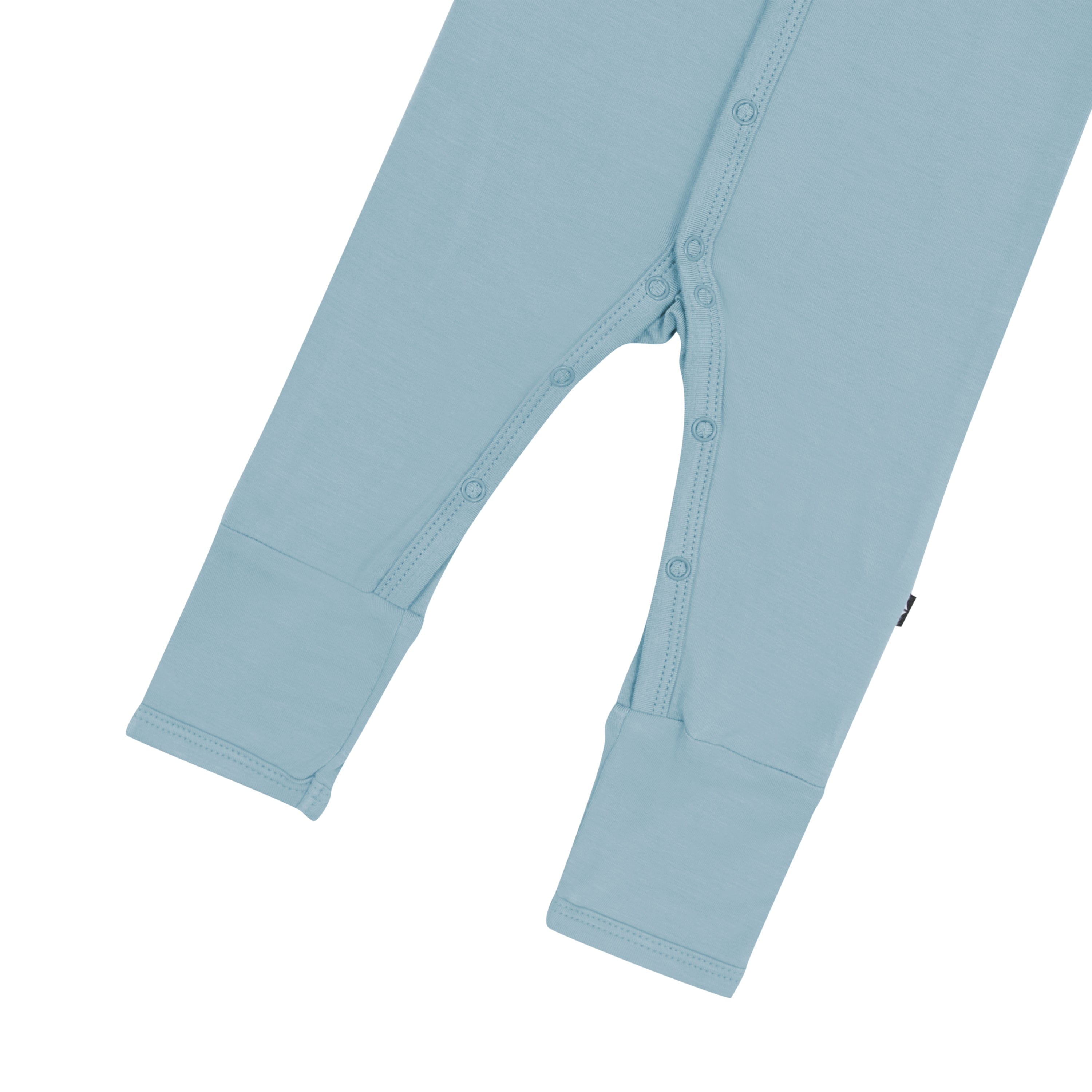 Snaps on Kyte Baby Romper in Dusty Blue