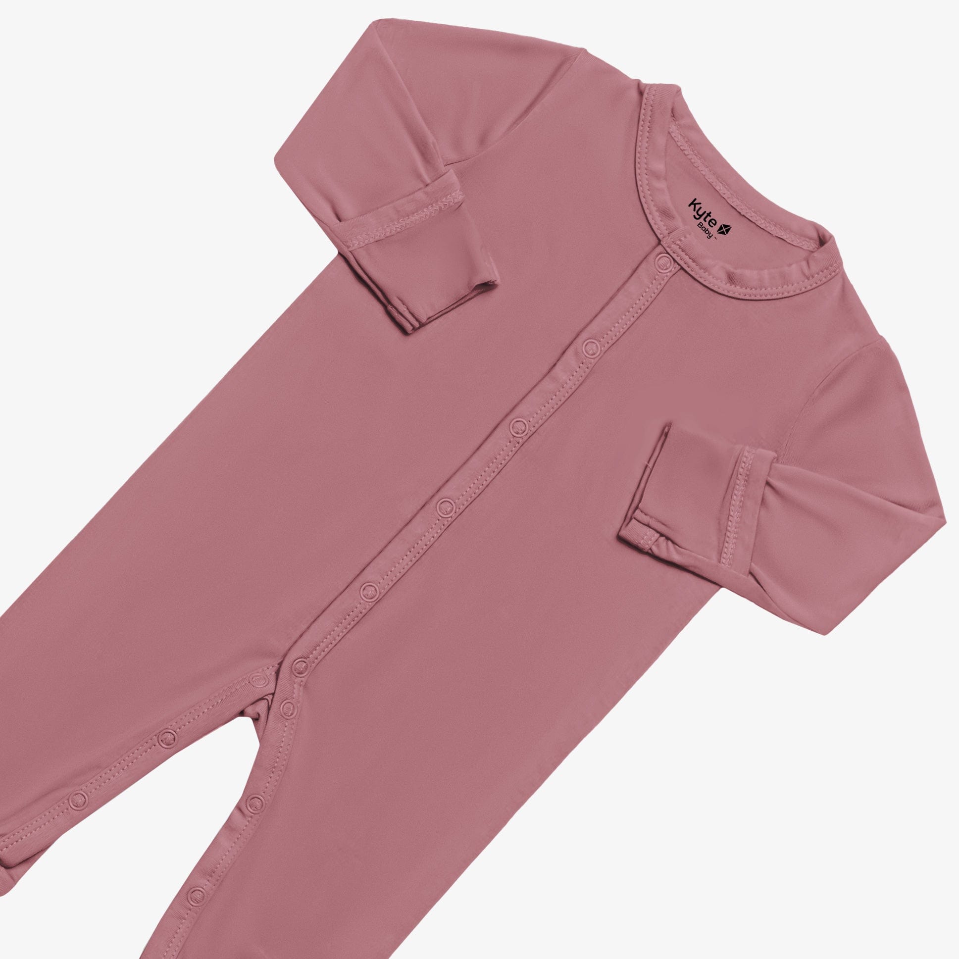Kyte Baby long sleeve Romper in Dusty Rose