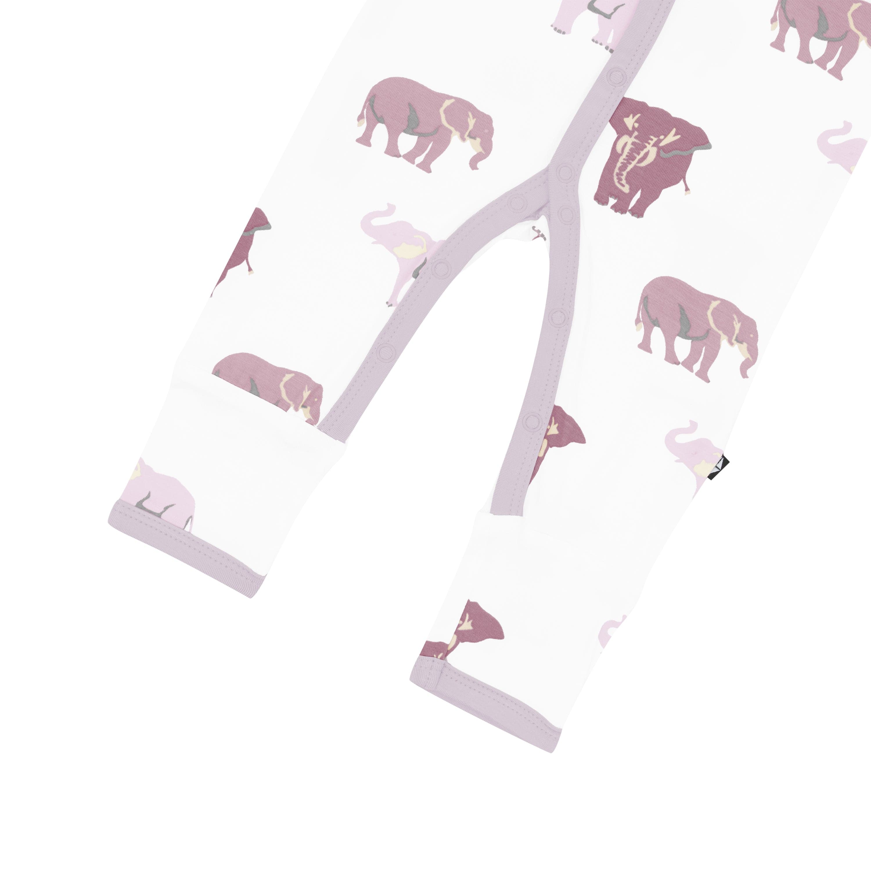 Snaps on Kyte Baby Romper in Elephant