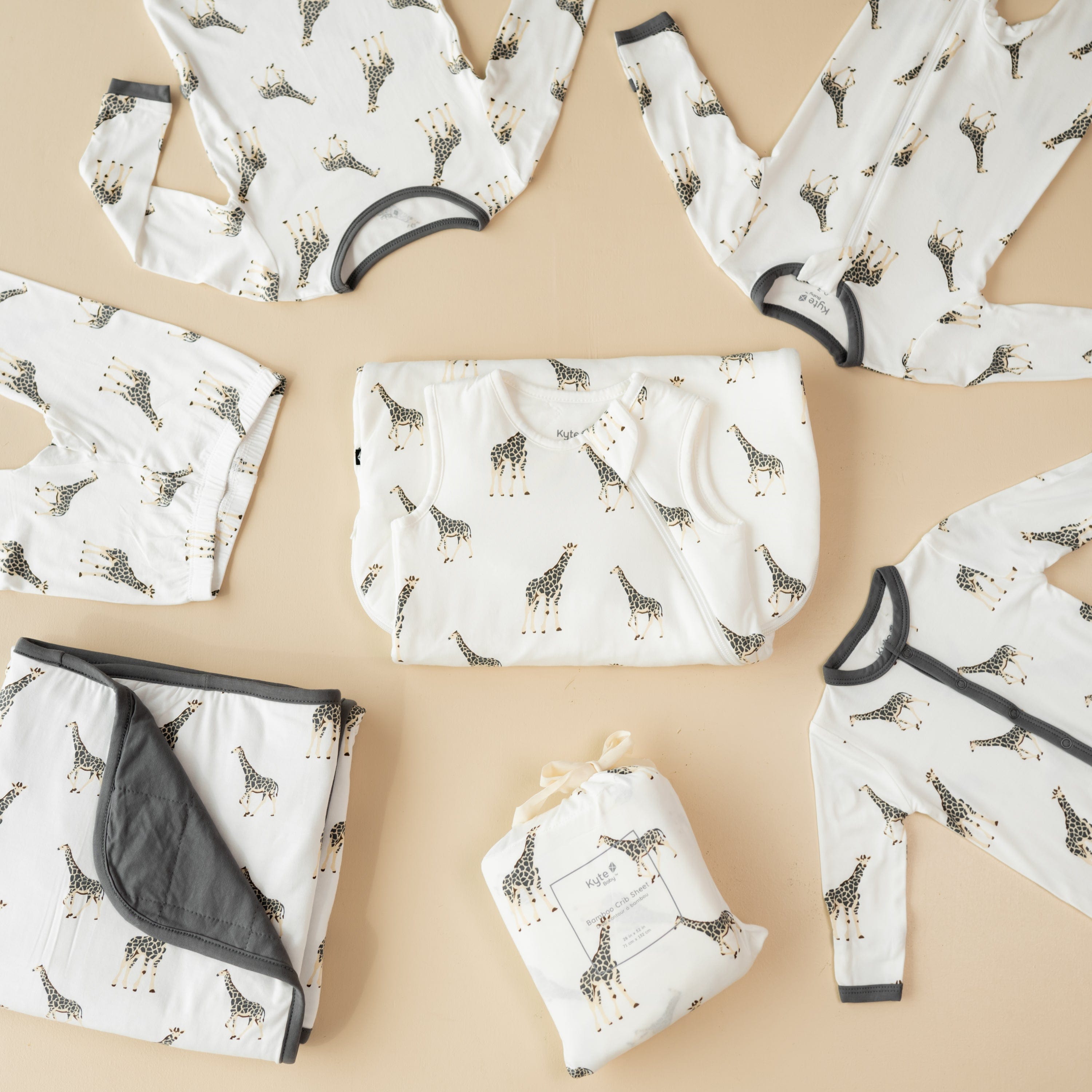 Kyte Baby bamboo clothing and pajamas in Giraffe print