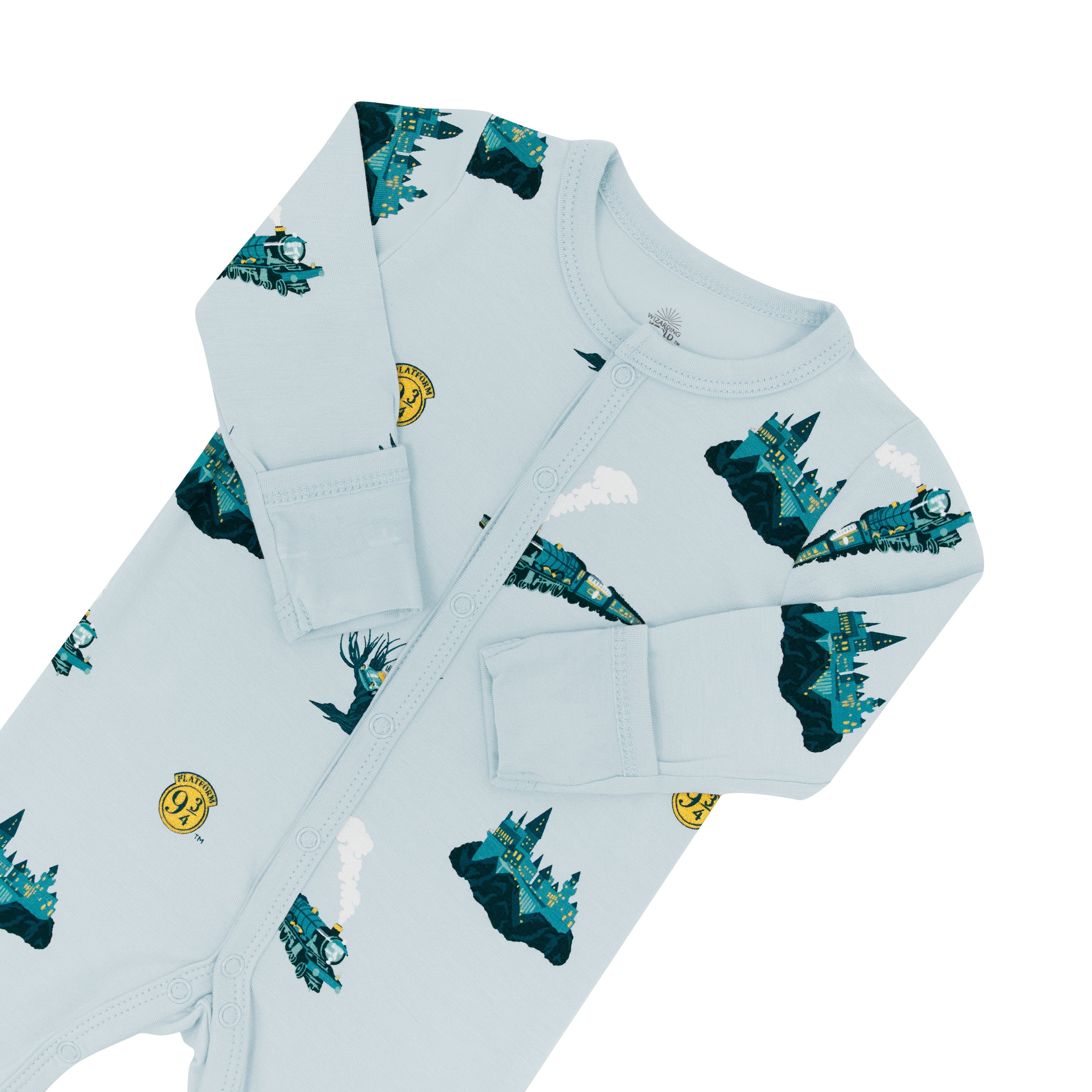 Fold-over cuffs on Kyte Baby Romper in Journey