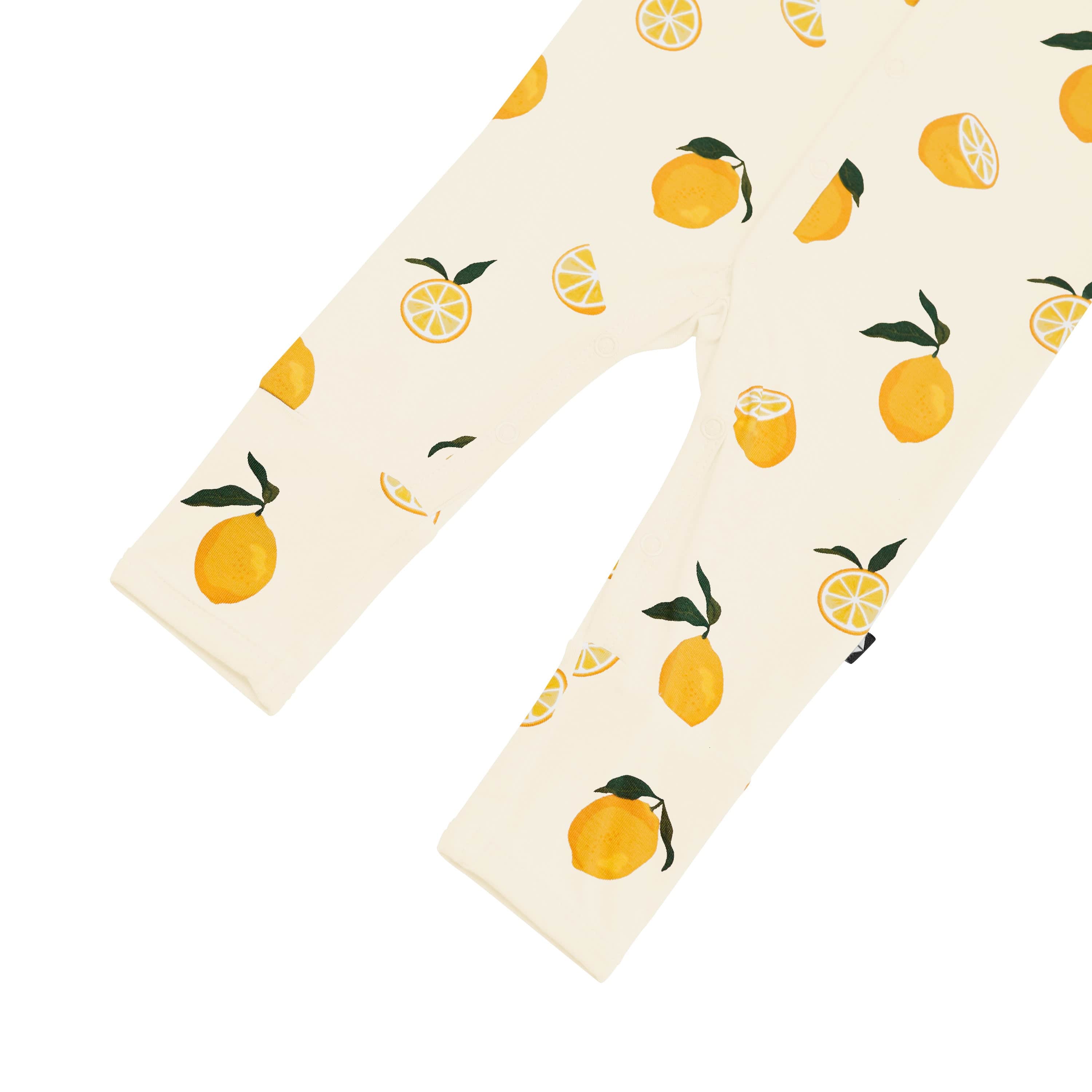 Snaps on Kyte Baby Romper in Lemon