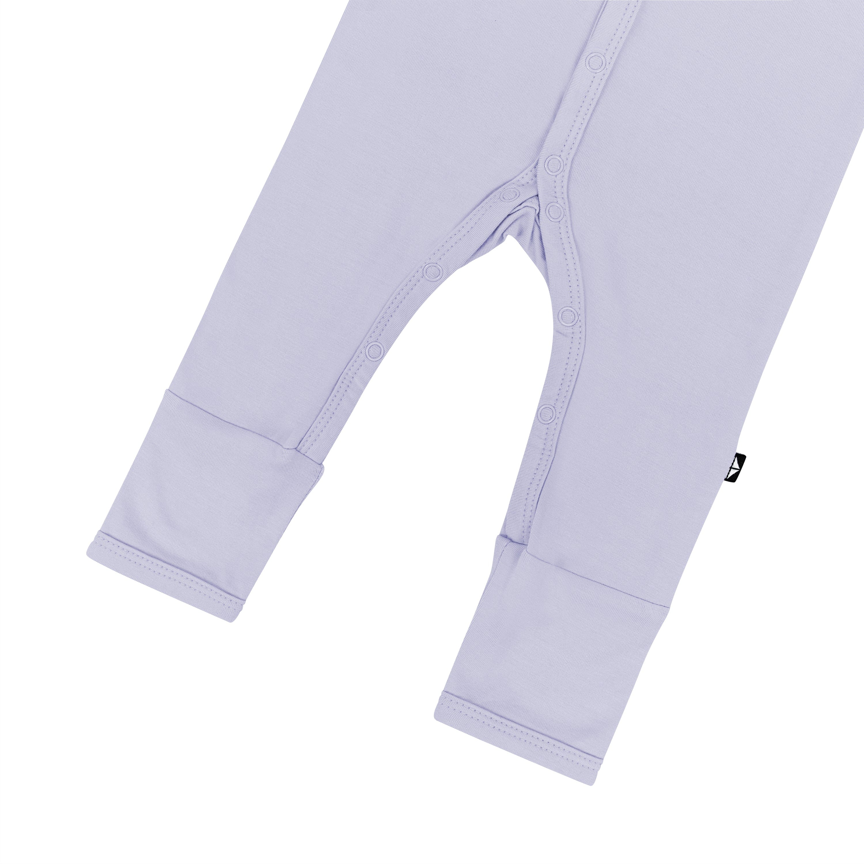 Snaps on Kyte Baby Bamboo Romper in Lilac