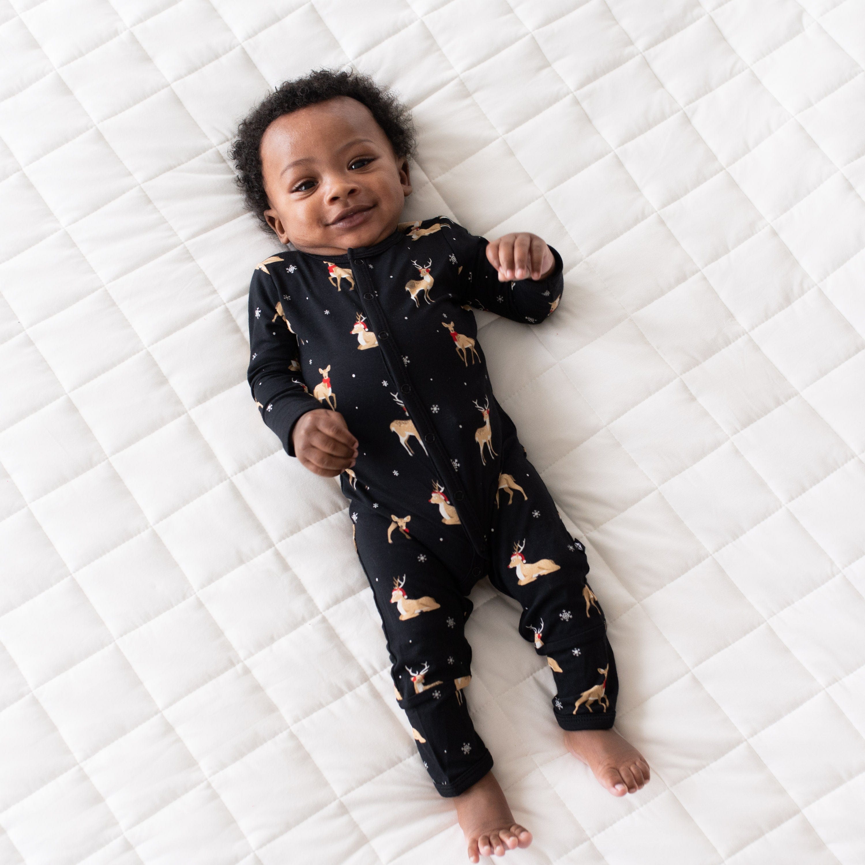 Kyte Baby Snap Romper Romper in Midnight Deer