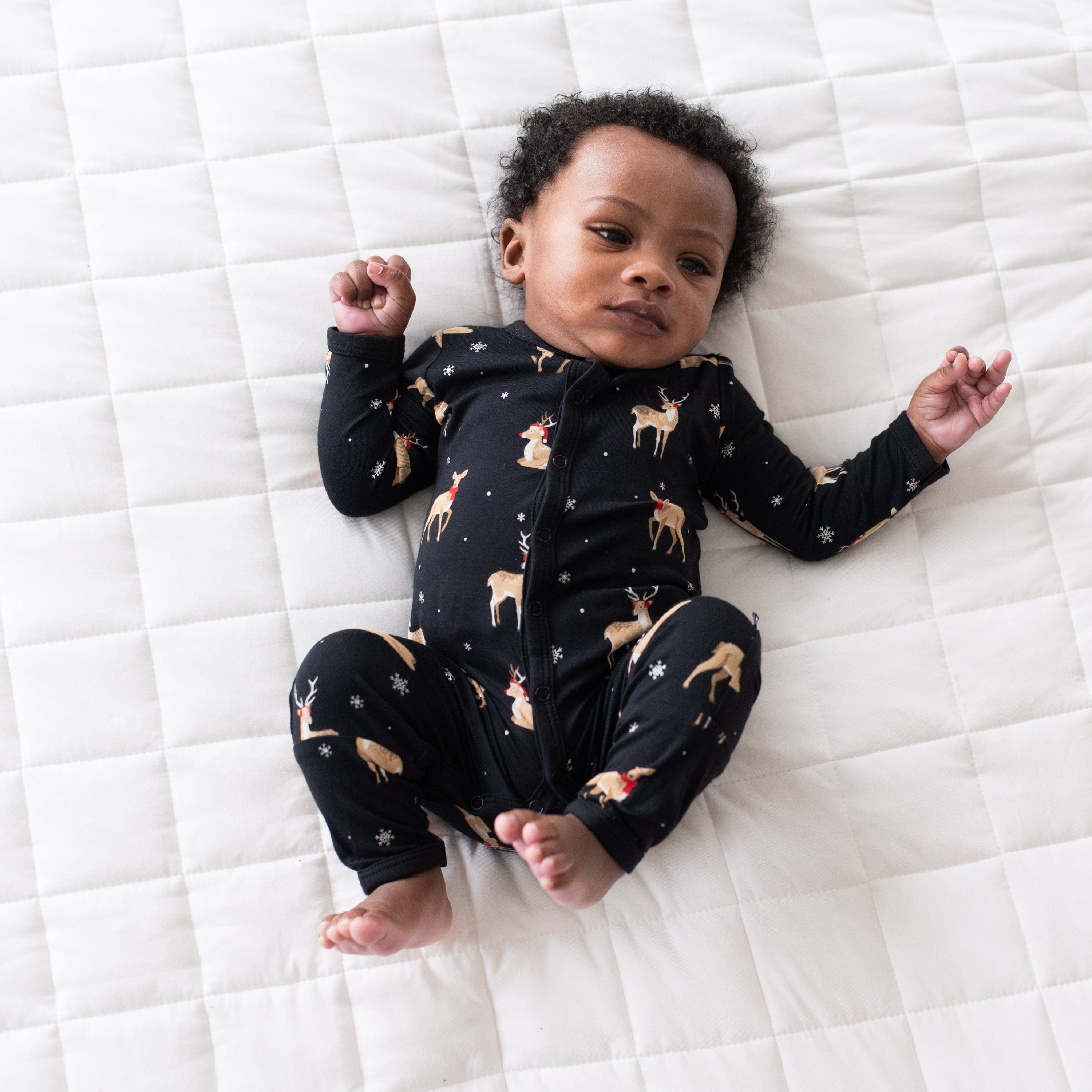 Kyte Baby Snap Romper Romper in Midnight Deer