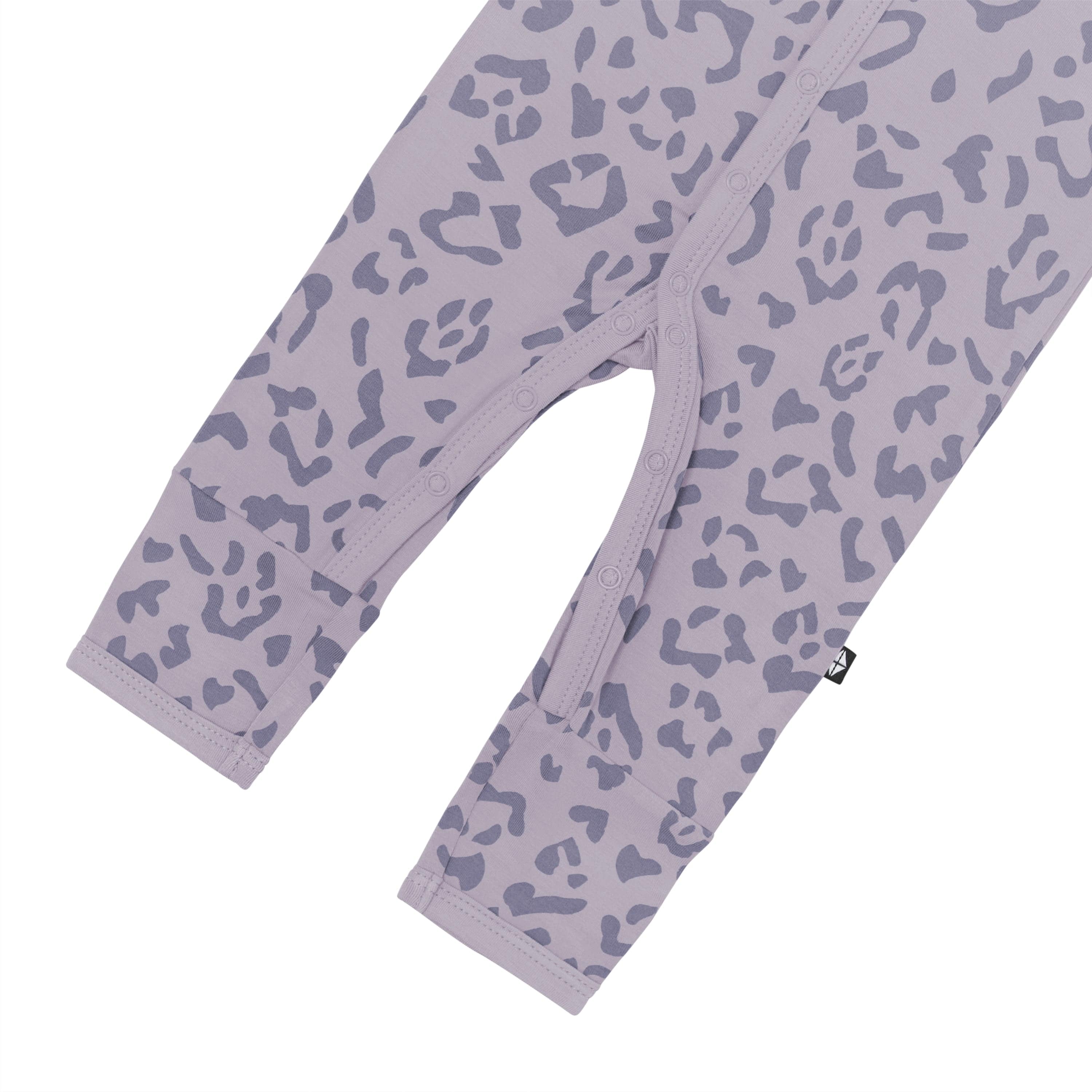 Kyte Baby Snap Romper Romper in Taro Leopard