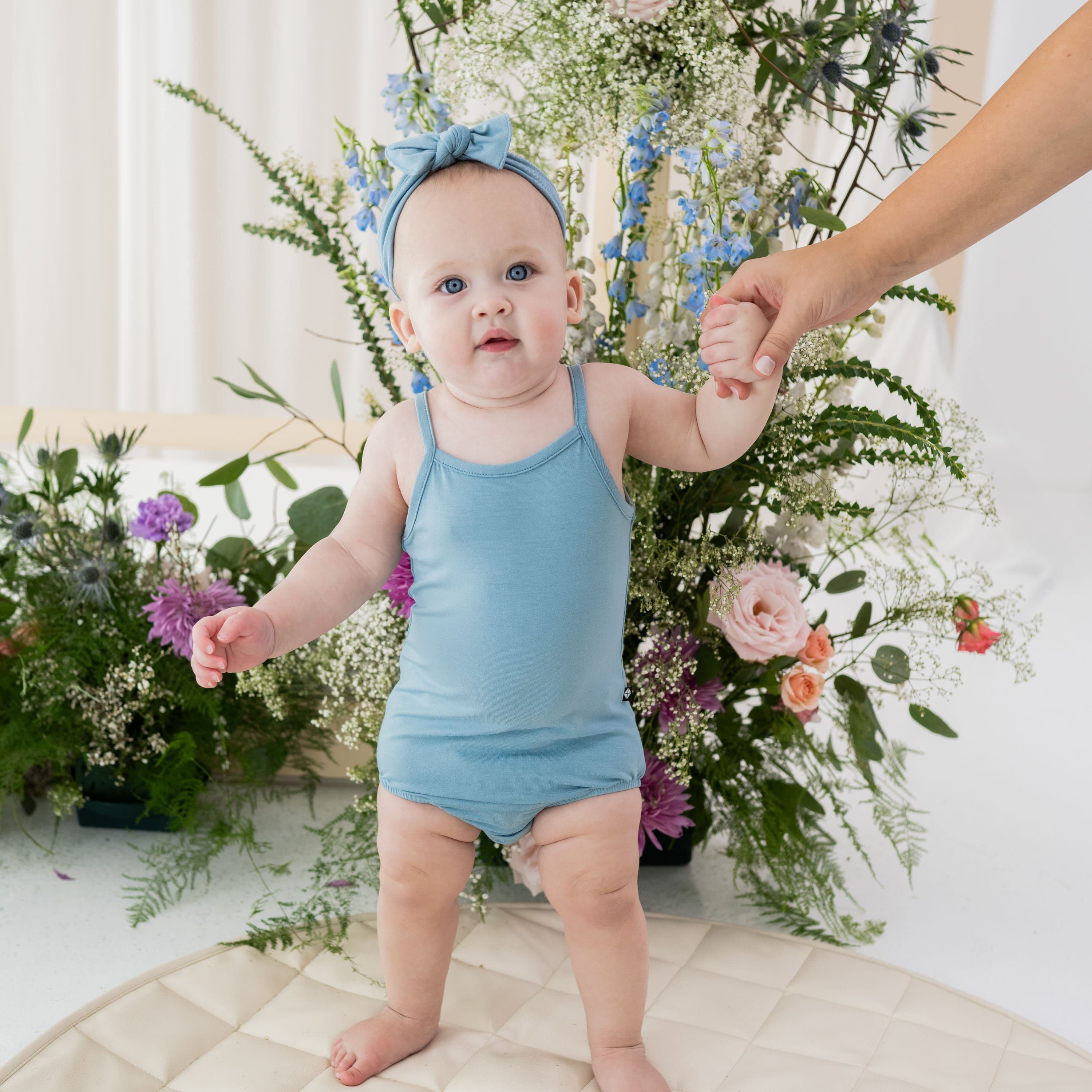 Kyte Baby Spaghetti Strap Leotard Spaghetti Strap Leotard in Dusty Blue