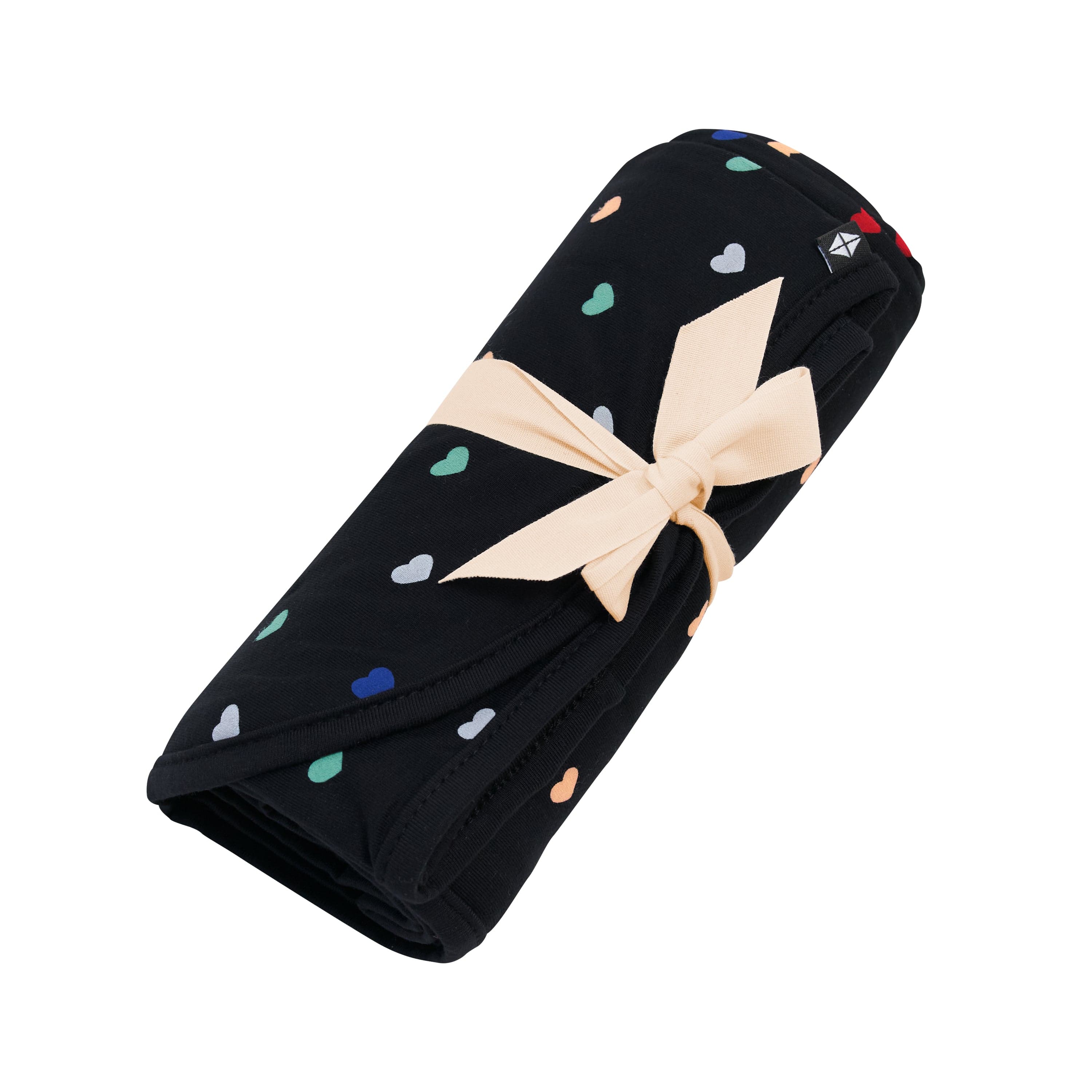 Kyte Baby Swaddling Blanket Midnight Rainbow Heart / Infant Swaddle Blanket in Midnight Rainbow Heart