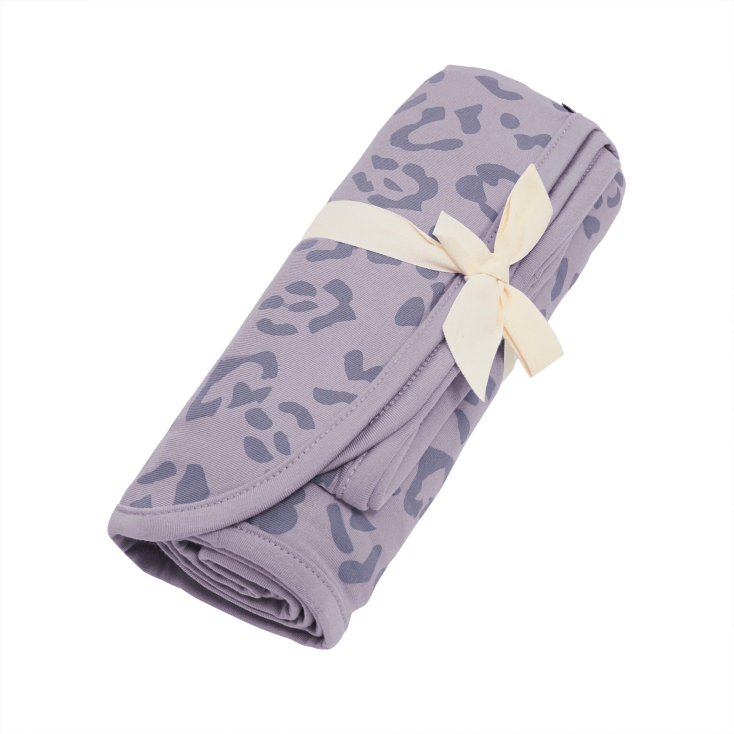 Kyte Baby Swaddling Blanket Taro Leopard / Infant Swaddle Blanket in Taro Leopard