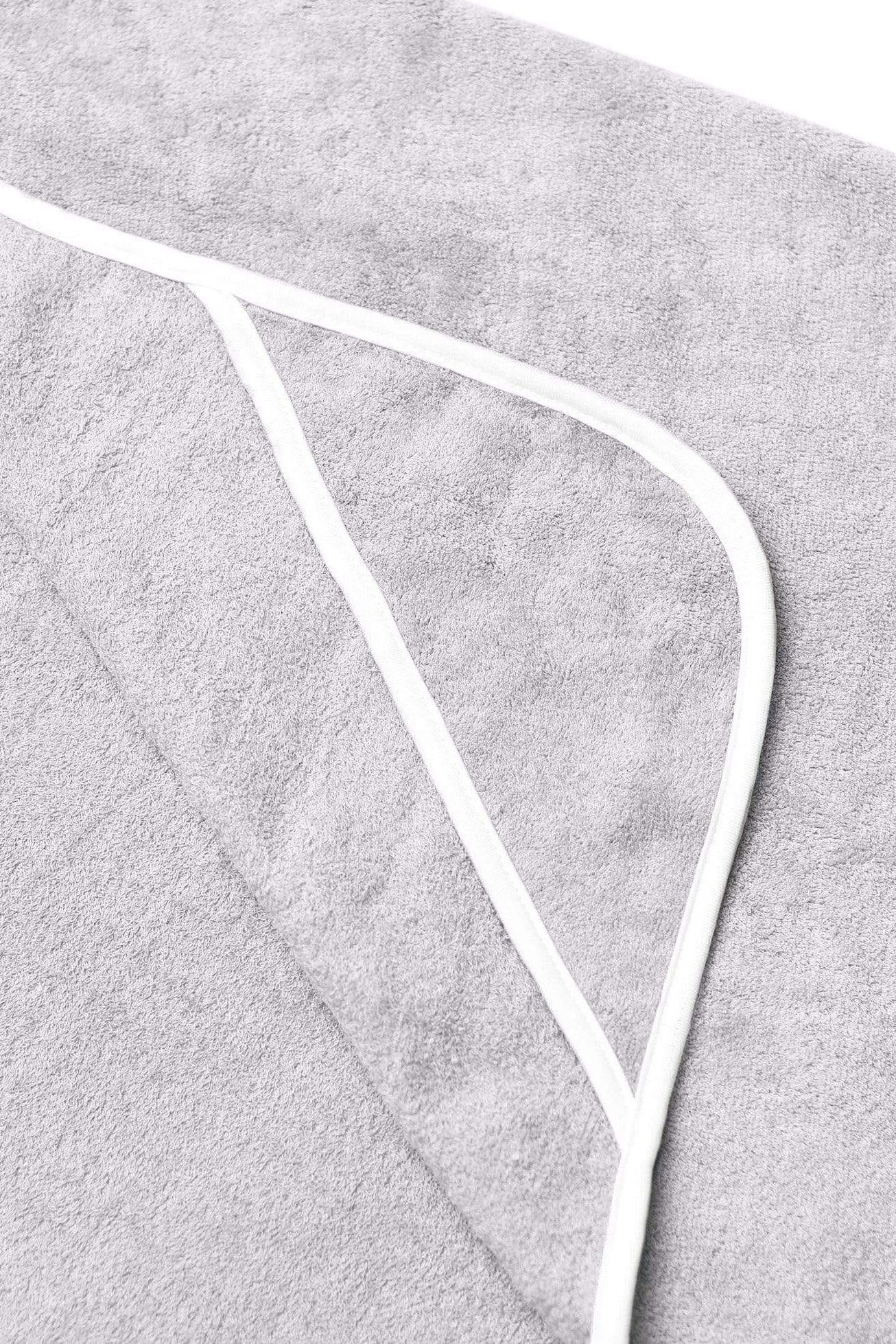 Kyte Baby Toddler Hooded bamboo terry Bath Towel in Storm with Cloud Trim