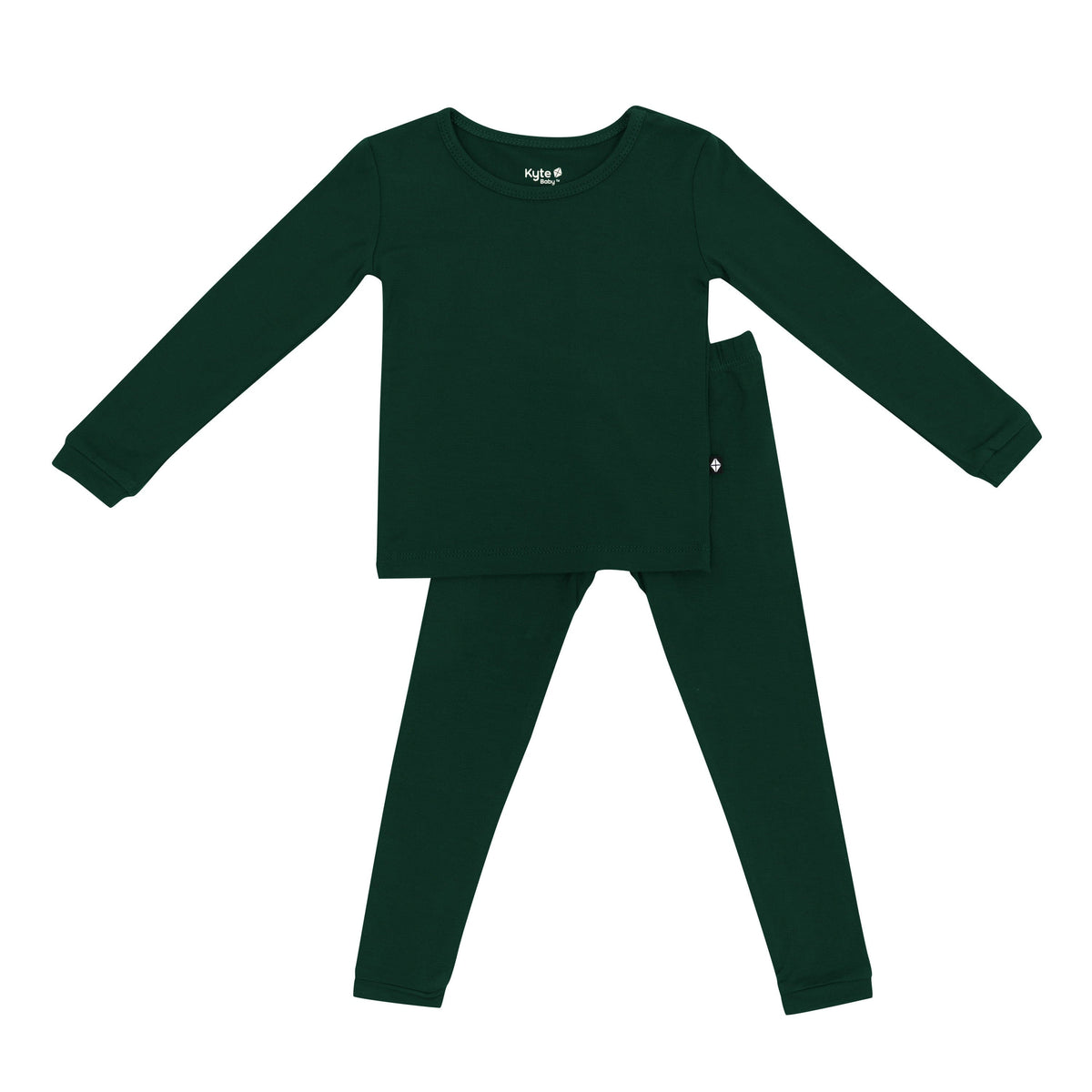 Green Long Sleeve kids Pajamas in Evergreen
