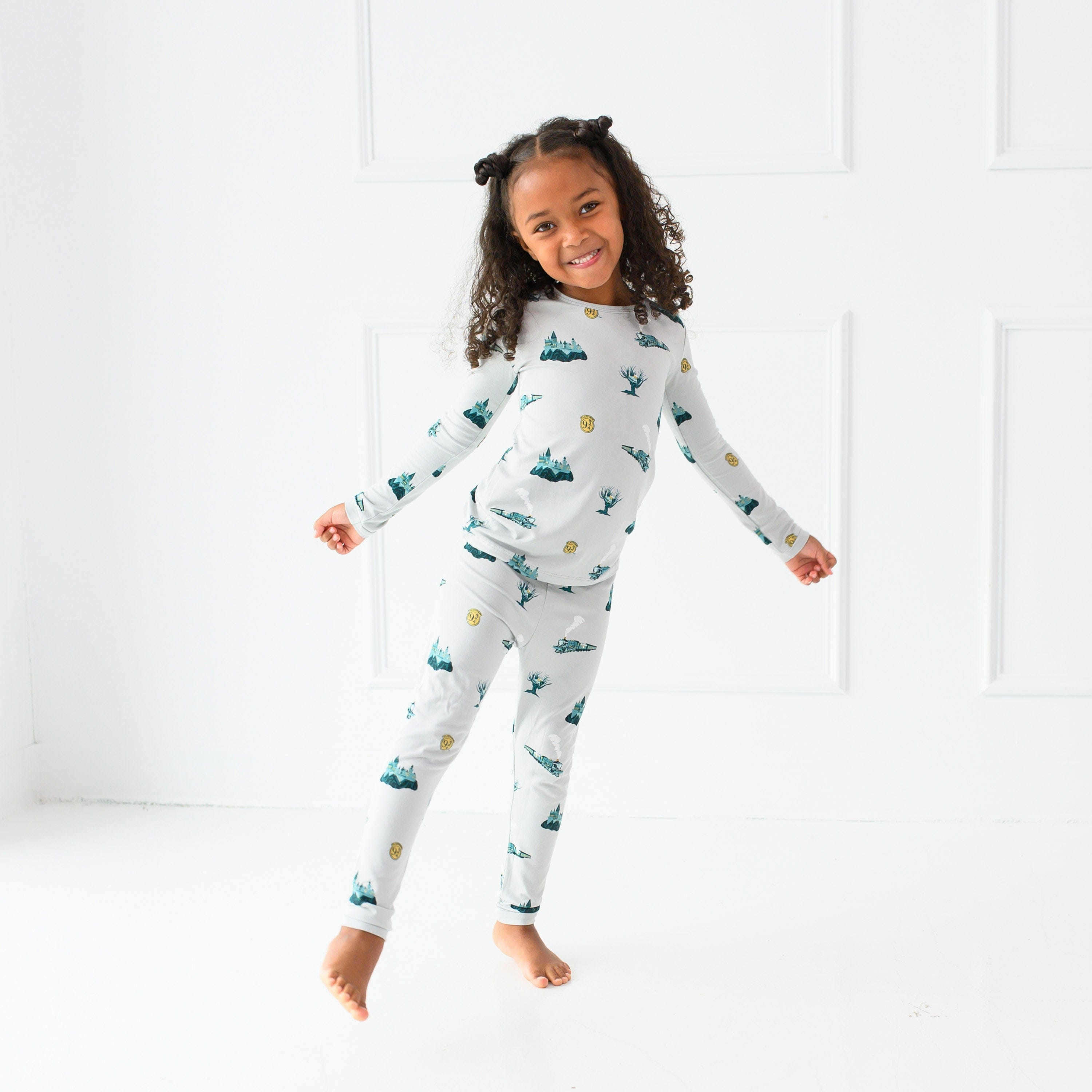 Girl wearing Long Sleeve Harry Potter Pajamas in Journey