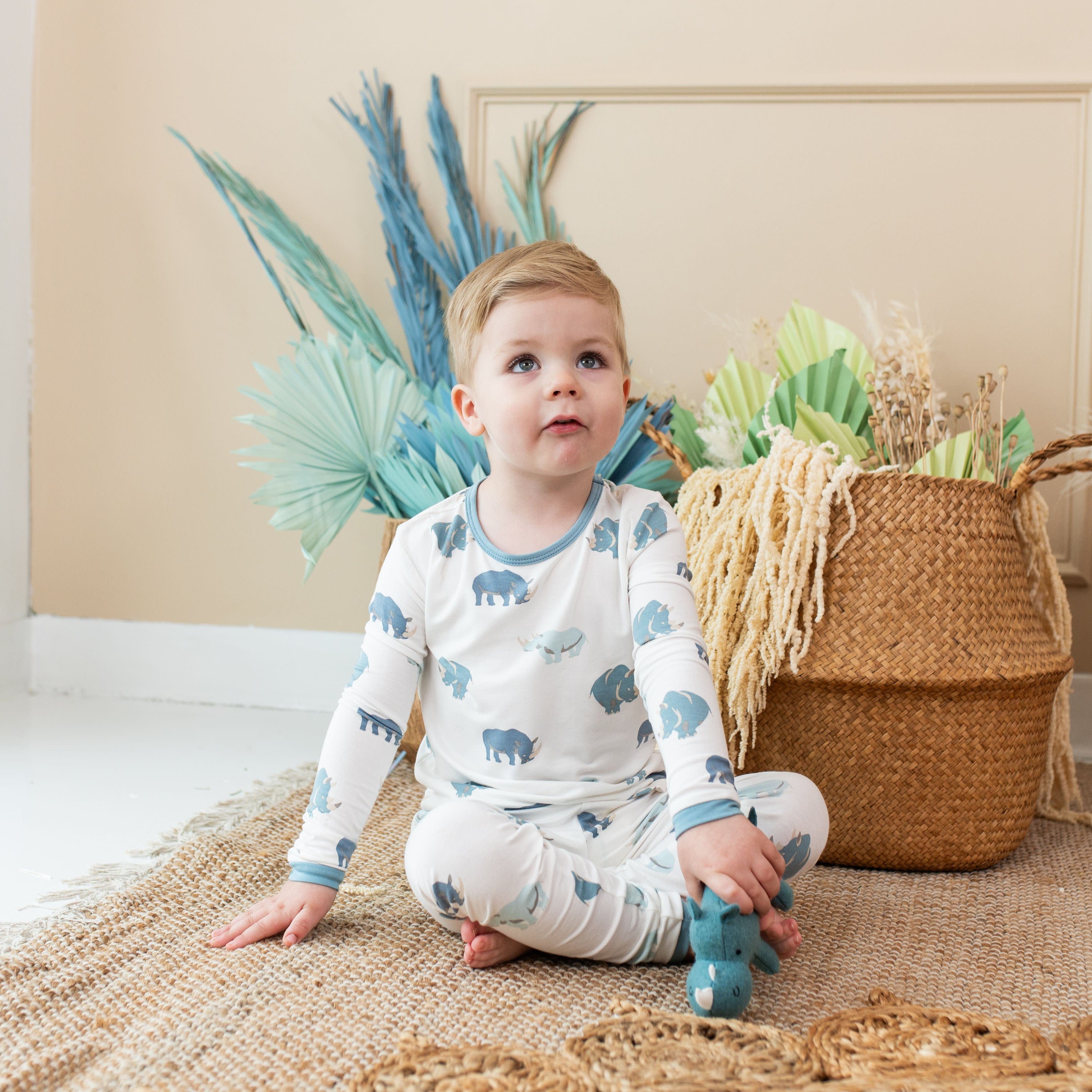 Kyte Baby Toddler Long Sleeve Pajamas Long Sleeve Pajamas in Rhino