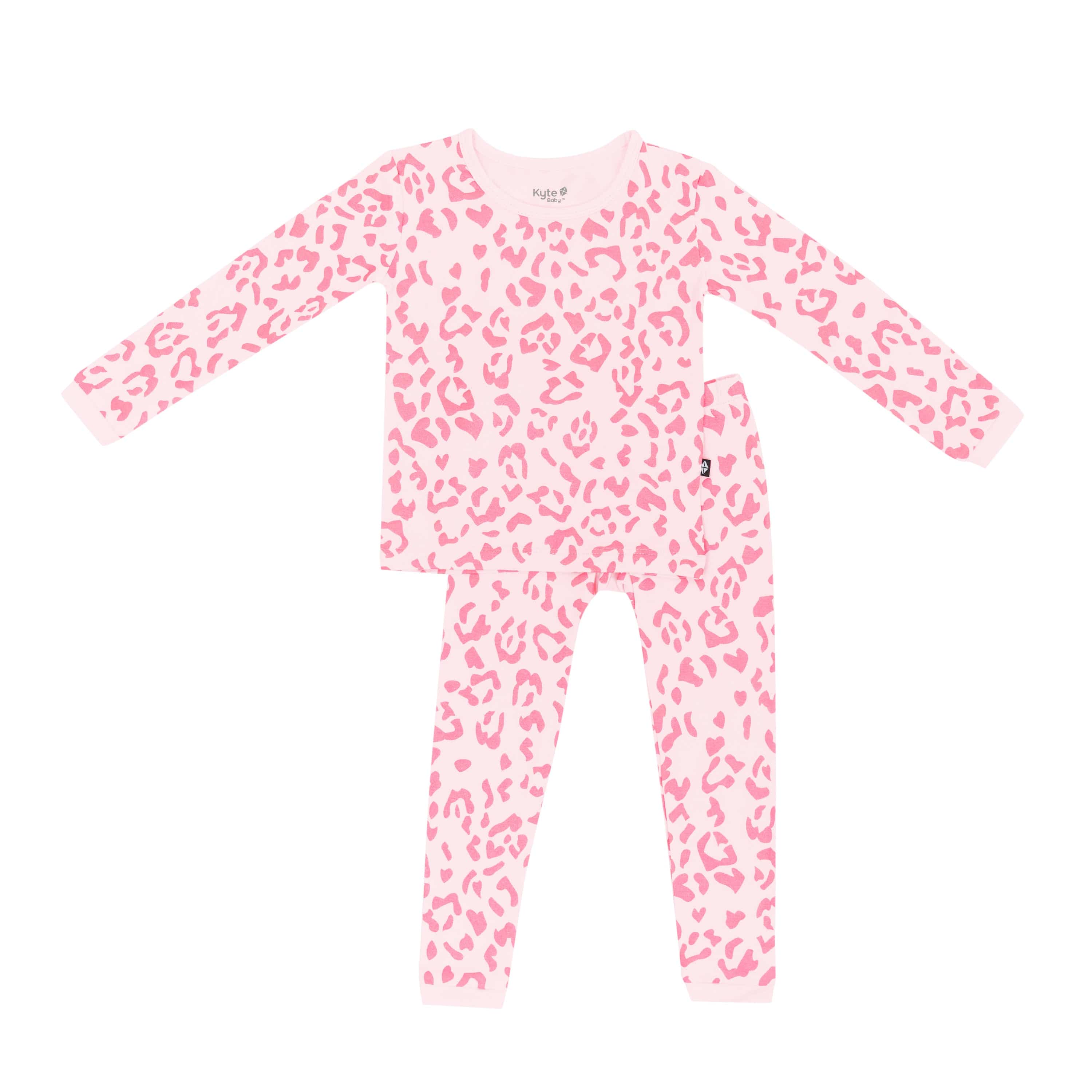 Kyte Baby Toddler Long Sleeve Pajamas Long Sleeve Pajamas in Sakura Leopard