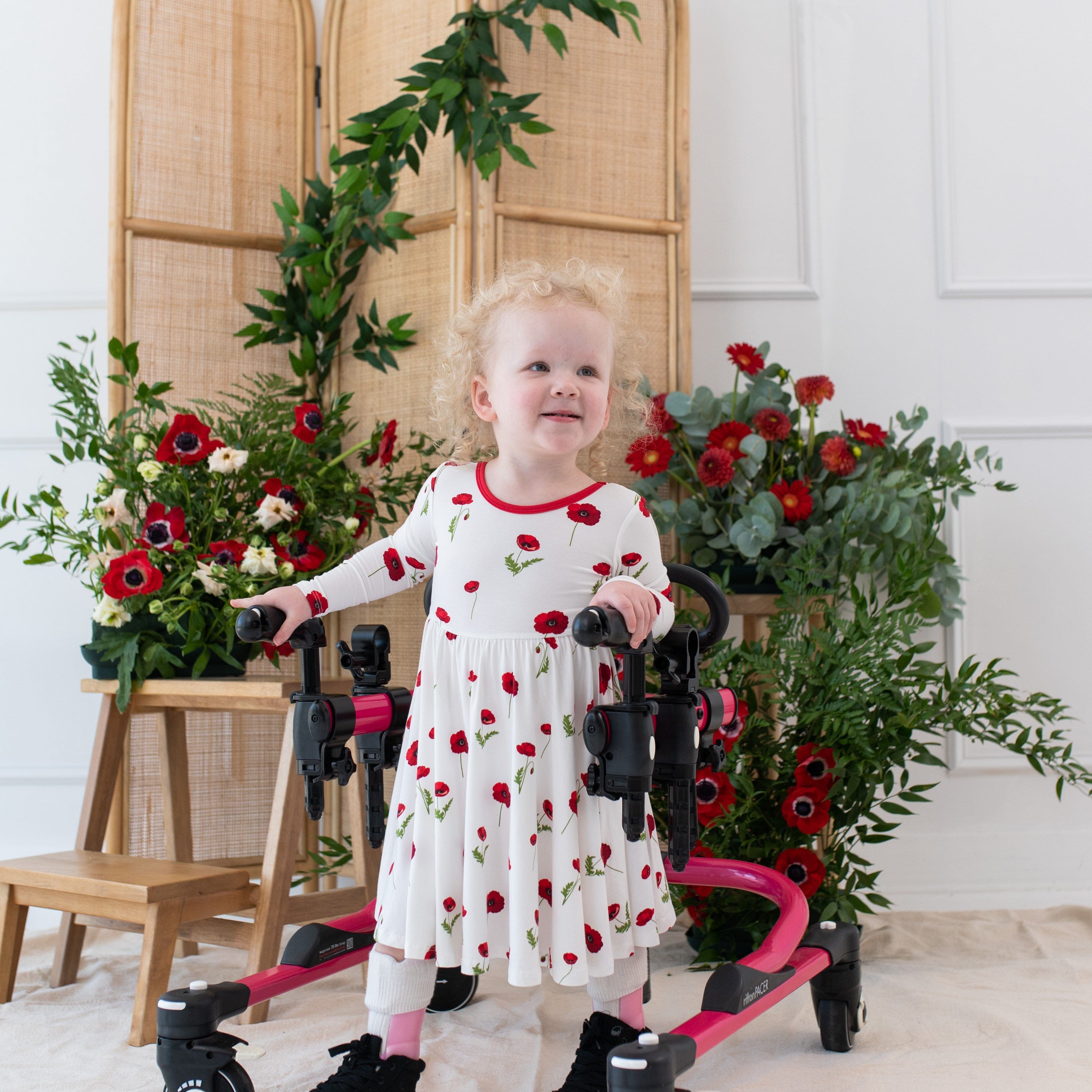 Kyte Baby Toddler Long Sleeve Twirl Dress Long Sleeve Twirl Dress in Cloud Poppies