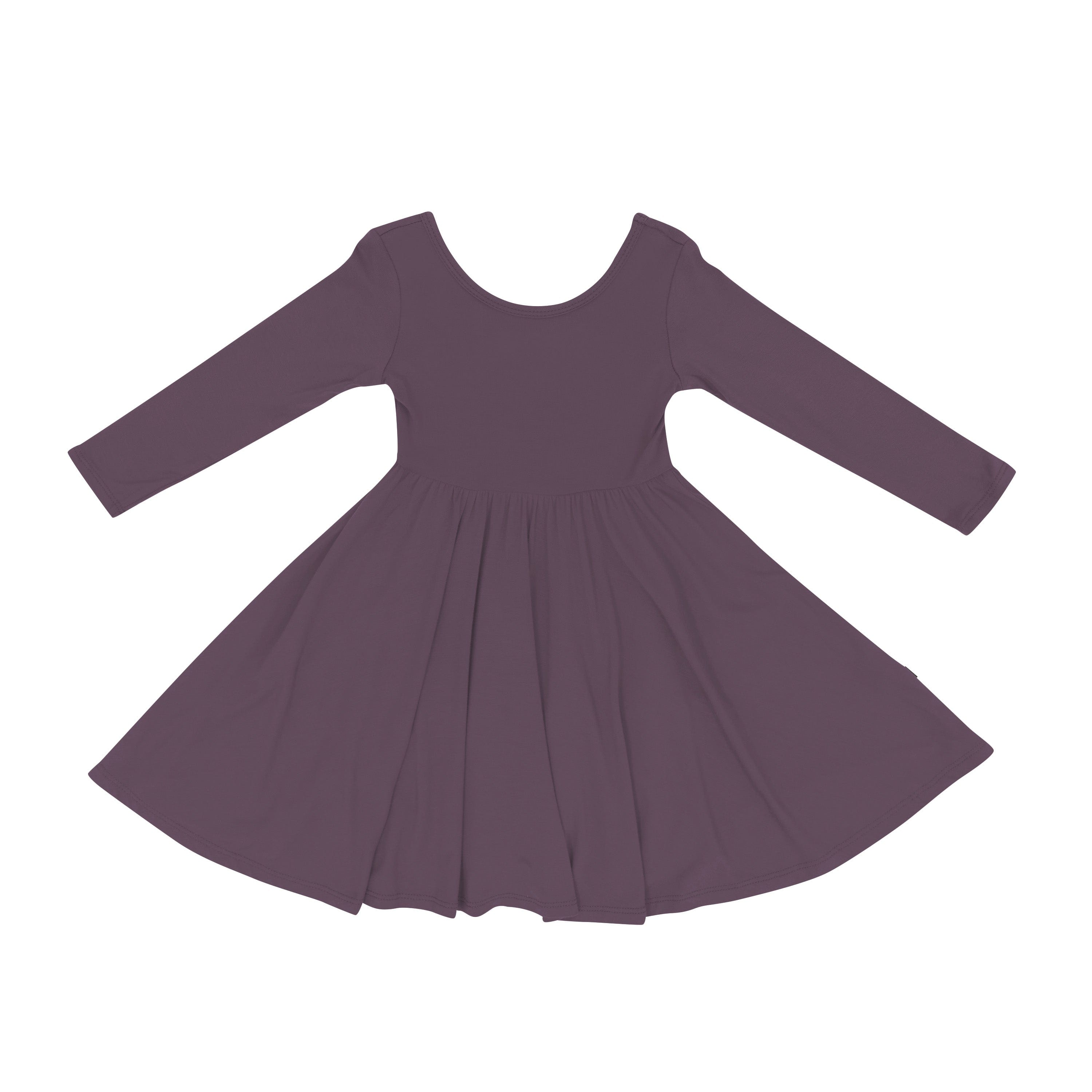 Product photo of the Long Sleeve Twirl Dress in Currant