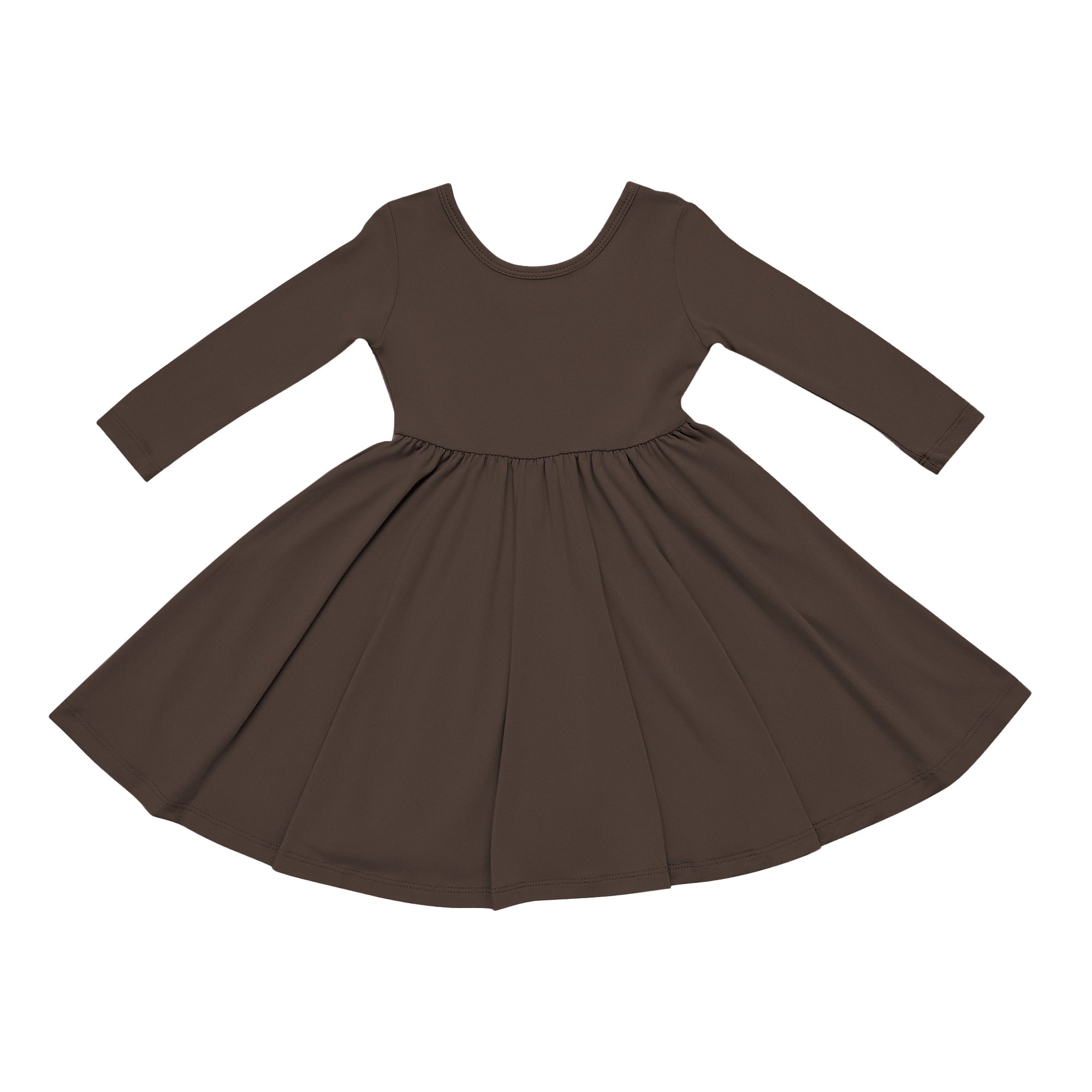 Product photo of the Long Sleeve Twirl Dress in Espresso