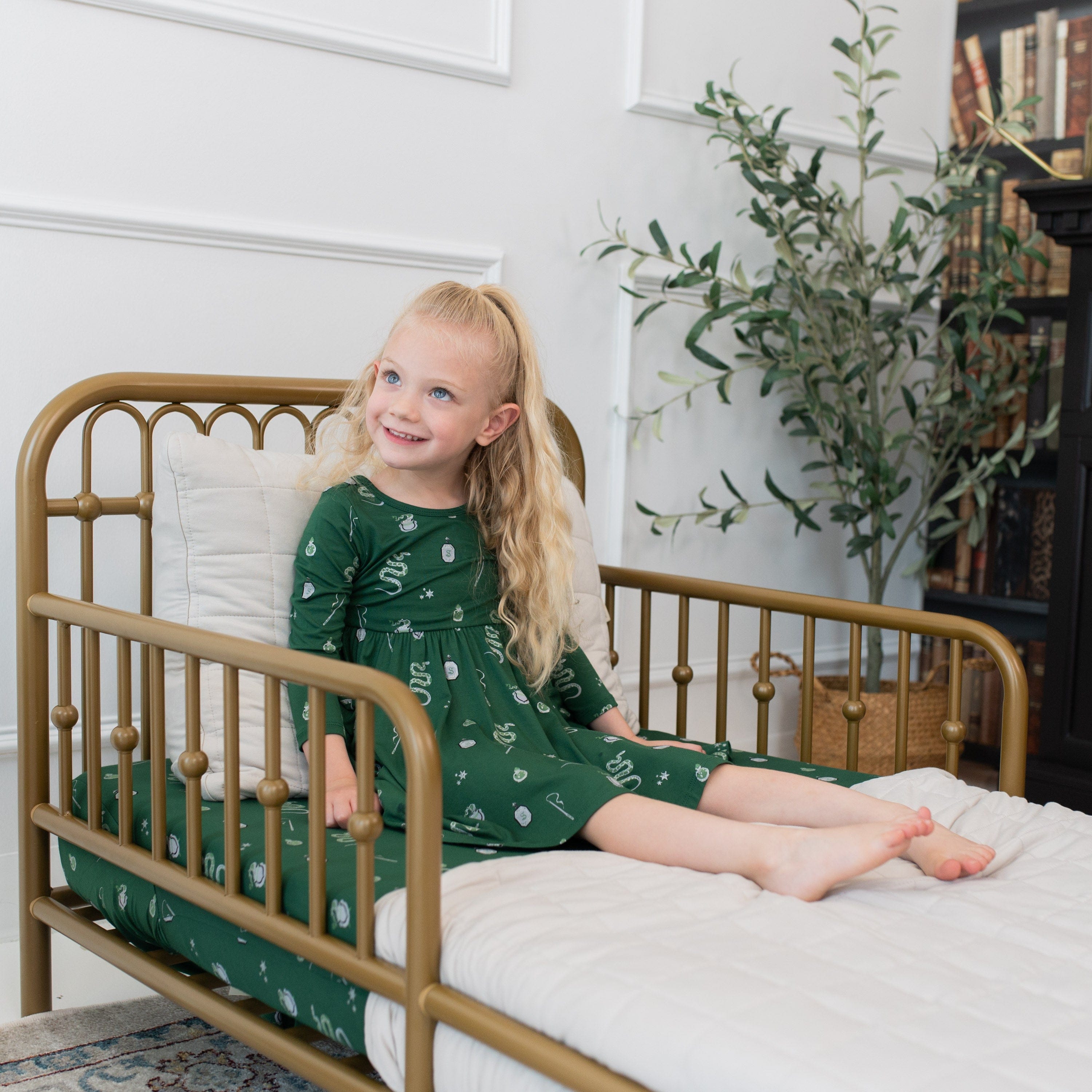 Kyte Baby Toddler Long Sleeve Twirl Dress Long Sleeve Twirl Dress in Slytherin™