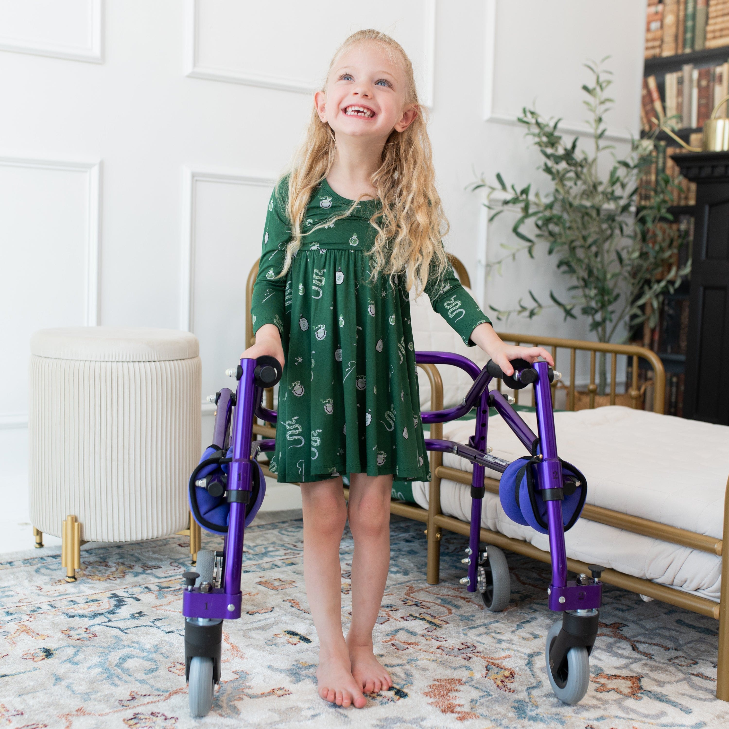 Kyte Baby Toddler Long Sleeve Twirl Dress Long Sleeve Twirl Dress in Slytherin™