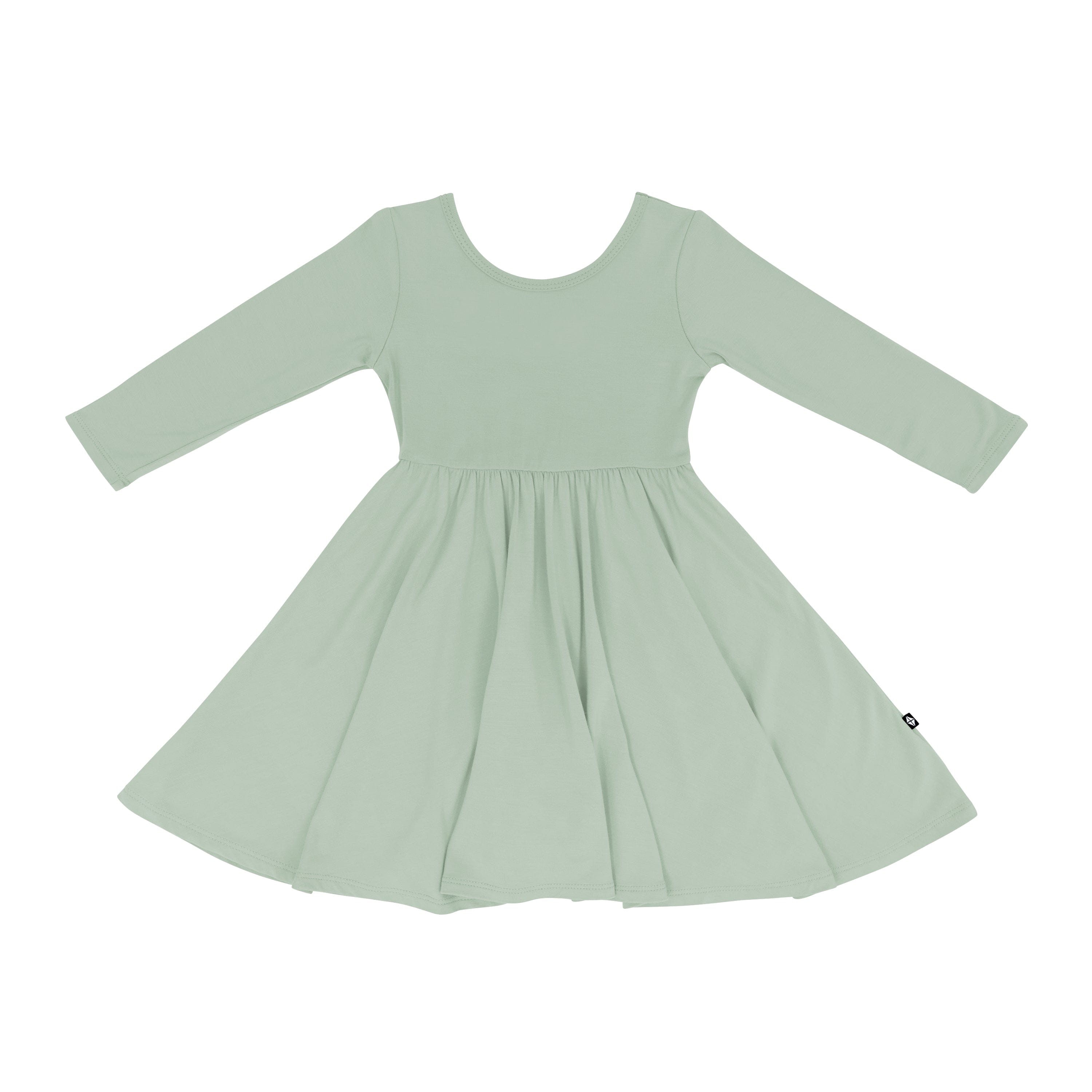 Product photo in the Long Sleeve Twirl Dress in Thyme
