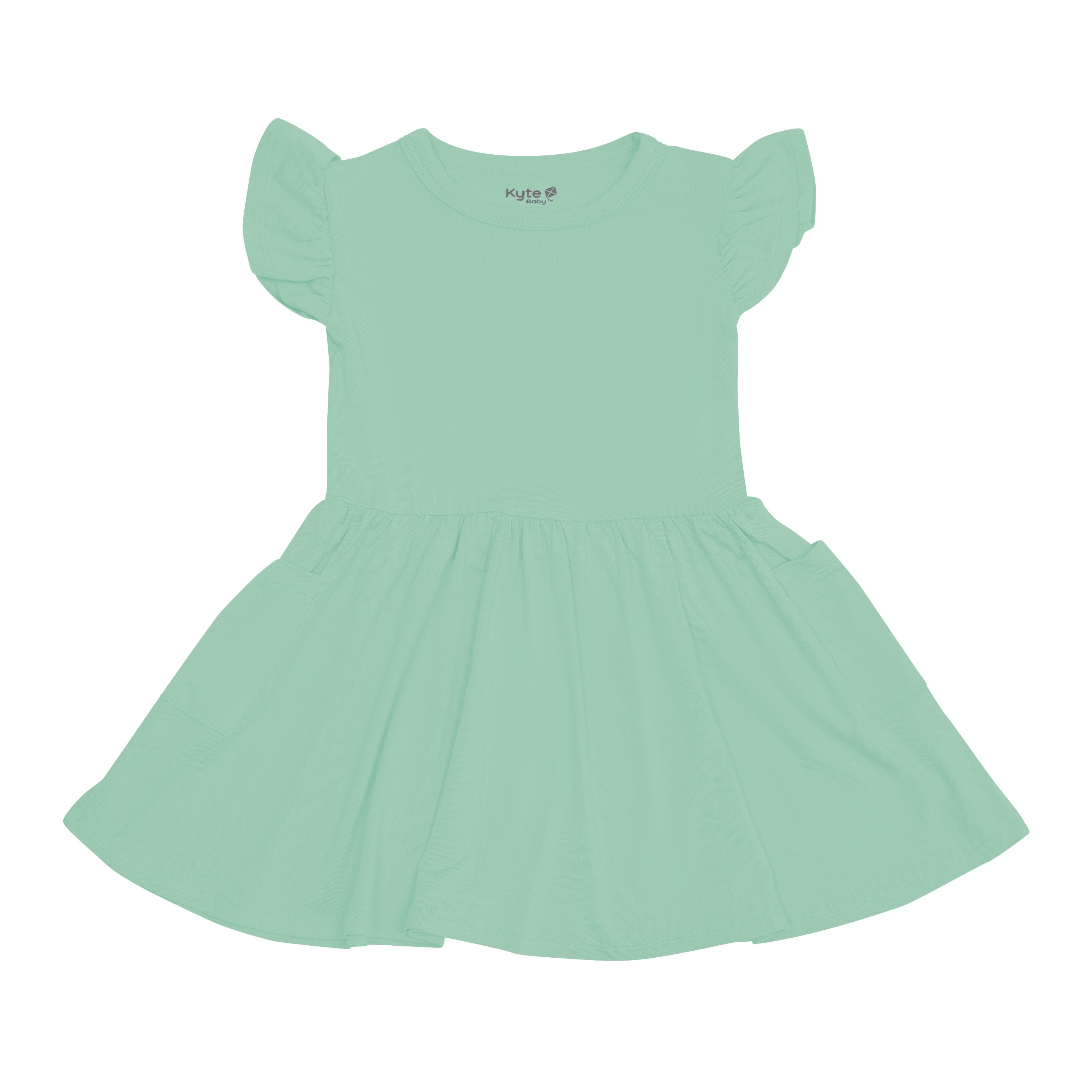 Kyte Baby Pocket Dress in Wasabi