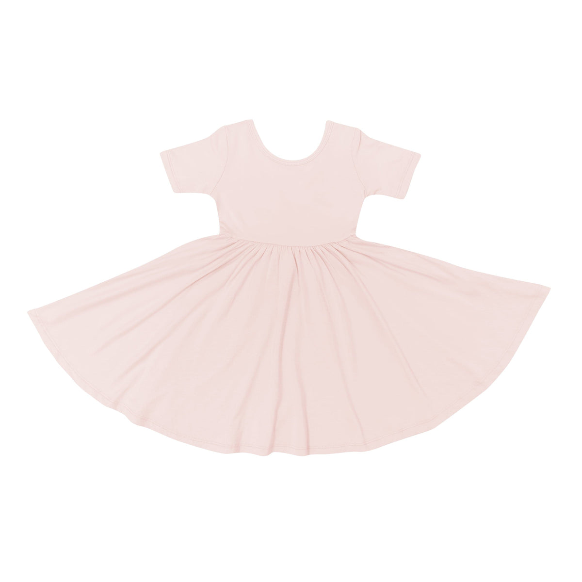 Flat lay of Kyte Baby Toddler Twirl Dress in Blush