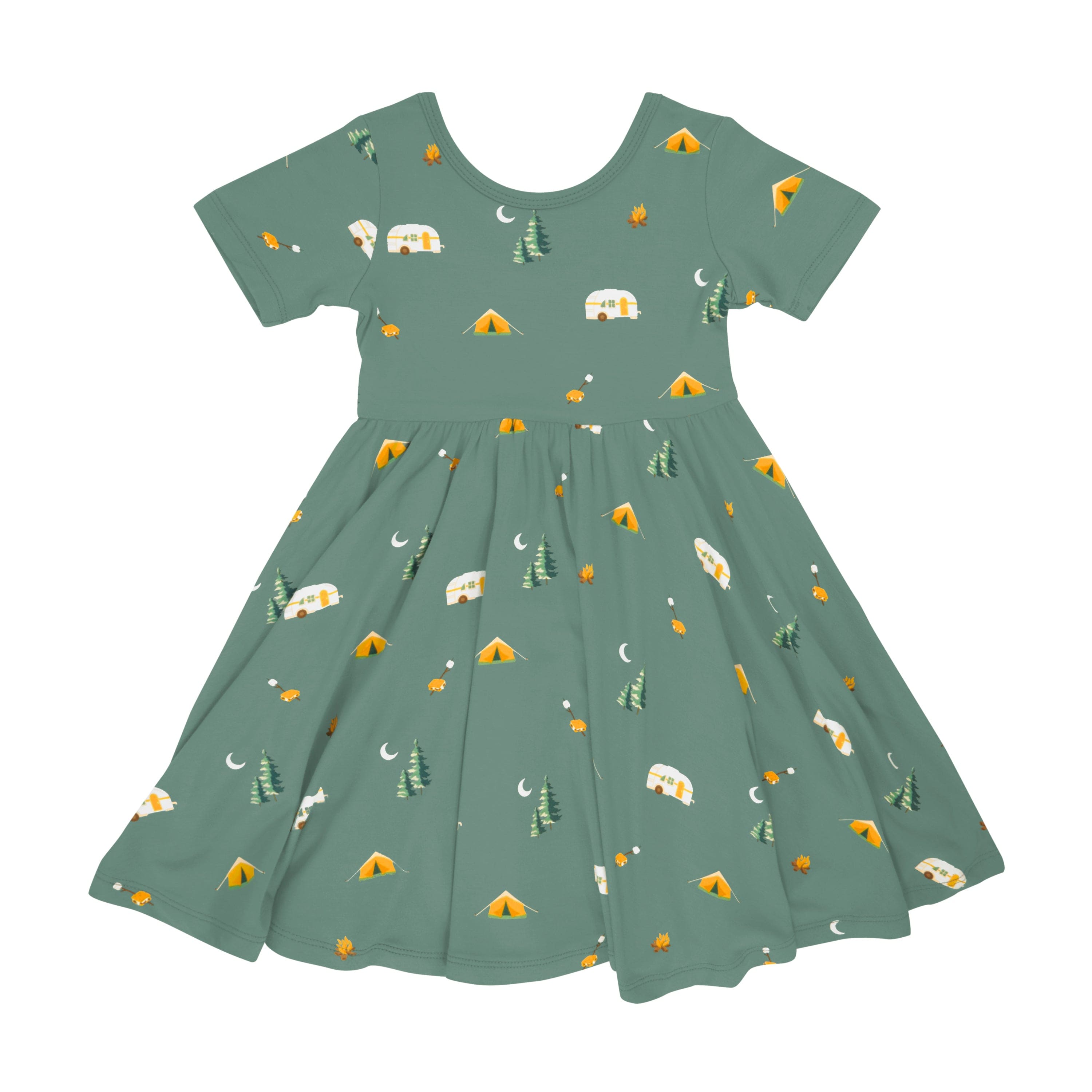 Kyte Baby Toddler Short Sleeve Twirl Dress Twirl Dress in Camping *Slight Misprint*