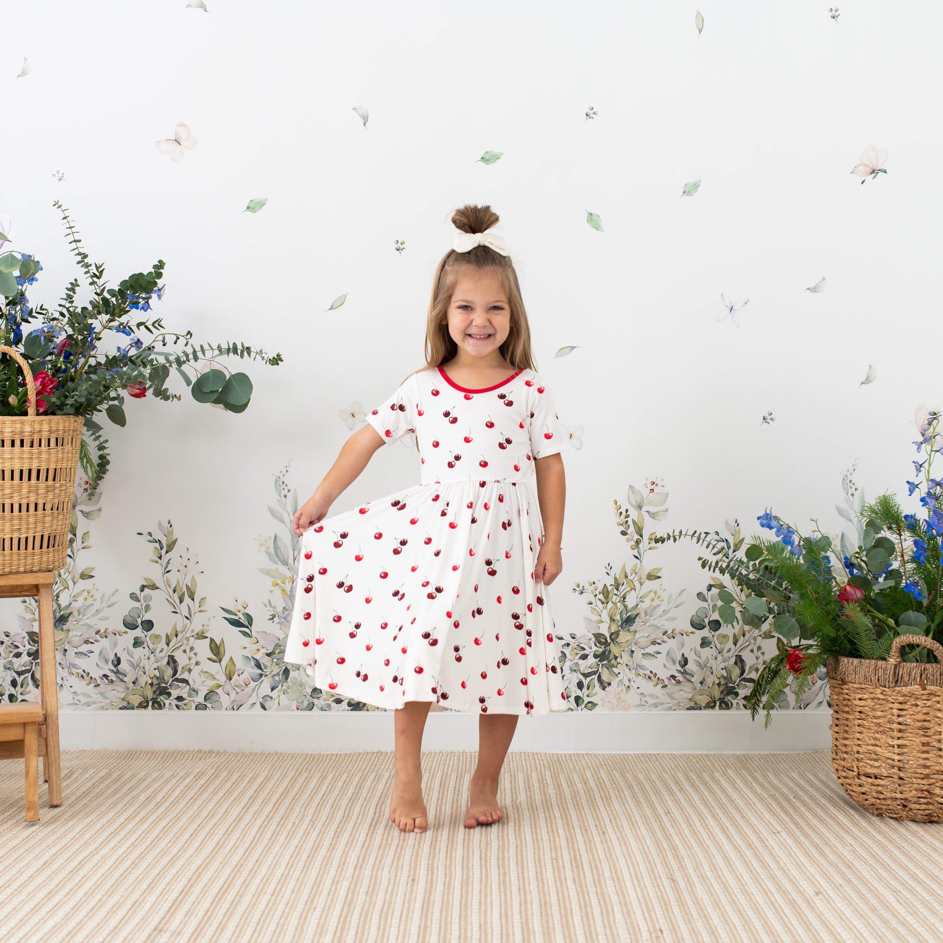 Kyte Baby Toddler Short Sleeve Twirl Dress Twirl Dress in Cherry