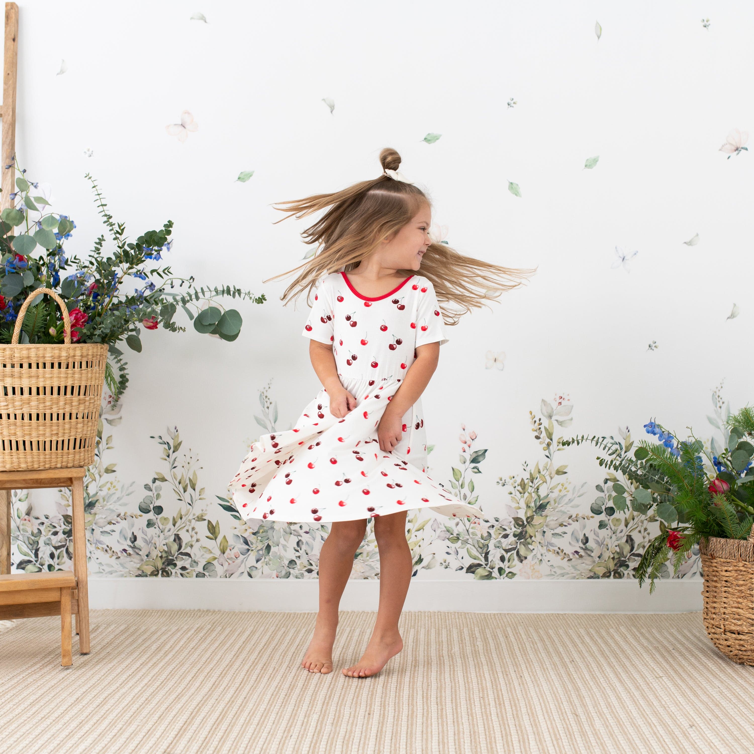 Kyte Baby Toddler Short Sleeve Twirl Dress Twirl Dress in Cherry