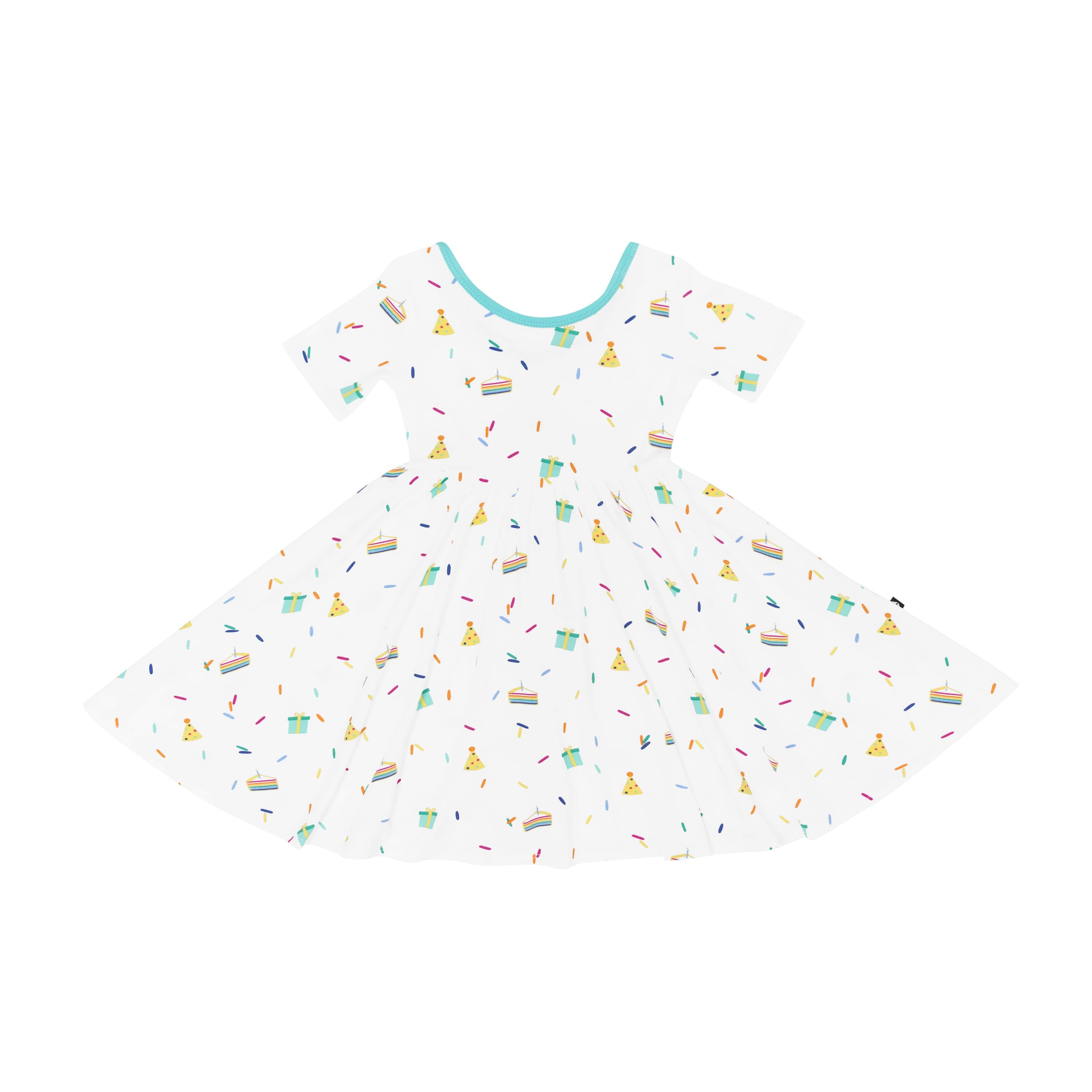 Kyte Baby Toddler Short Sleeve Twirl Dress Twirl Dress in Cloud Party