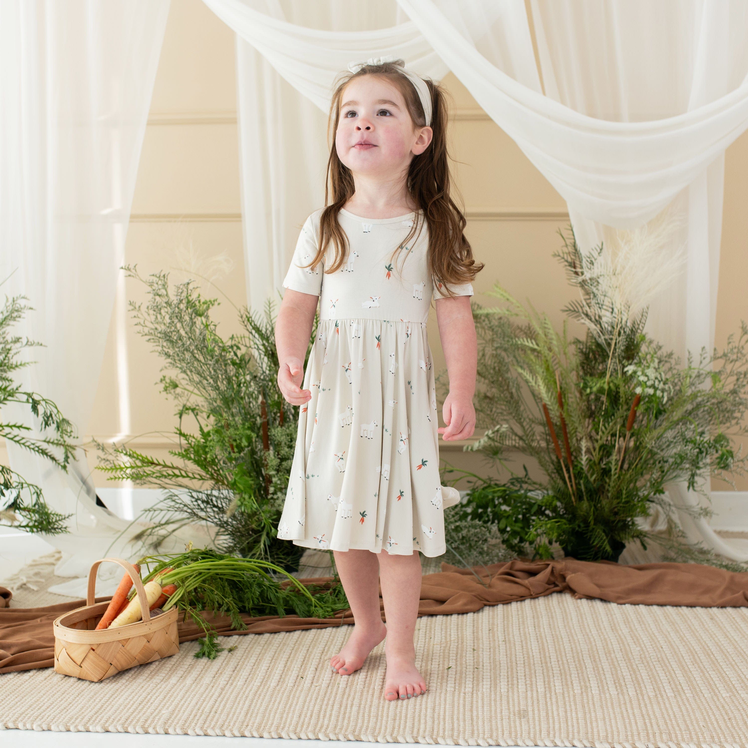 Kyte Baby Toddler Short Sleeve Twirl Dress Twirl Dress in Goat