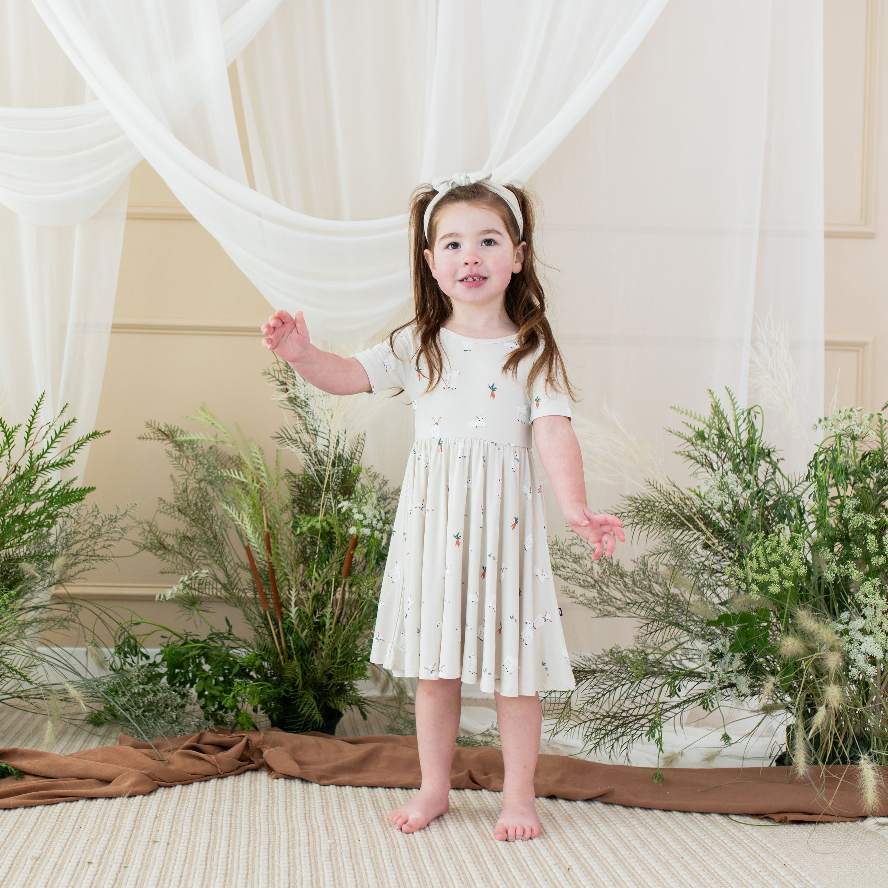 Kyte Baby Toddler Short Sleeve Twirl Dress Twirl Dress in Goat