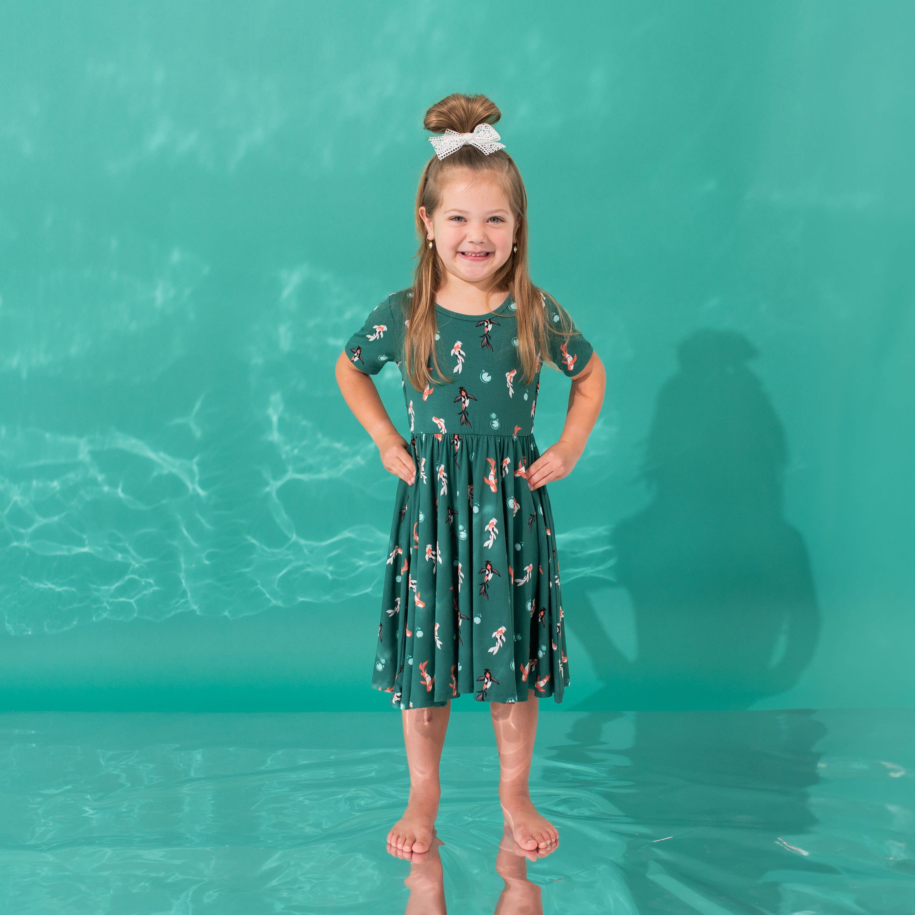 Kyte Baby Toddler Short Sleeve Twirl Dress Twirl Dress in Koi