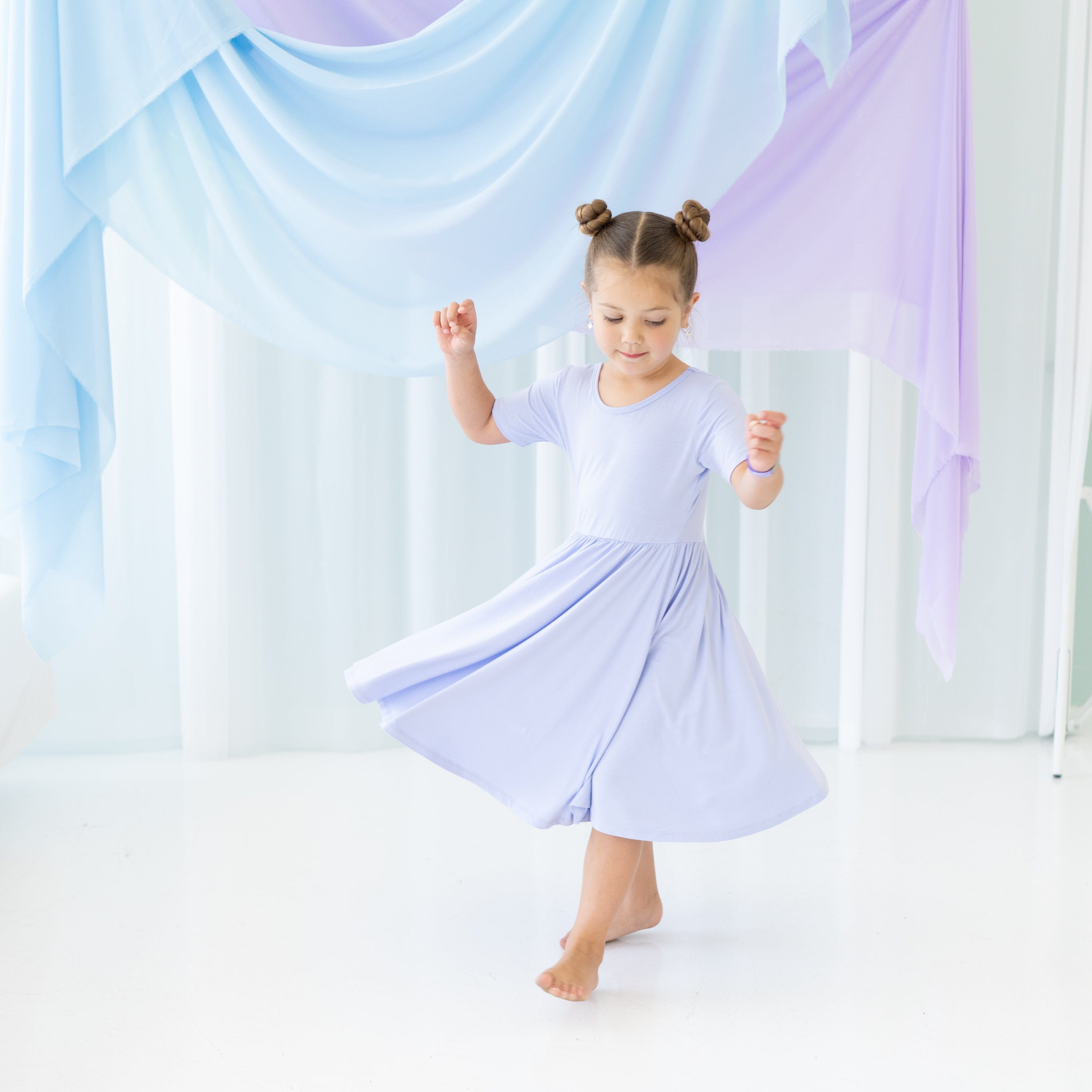 Kyte Baby Toddler Short Sleeve Twirl Dress Twirl Dress in Lilac