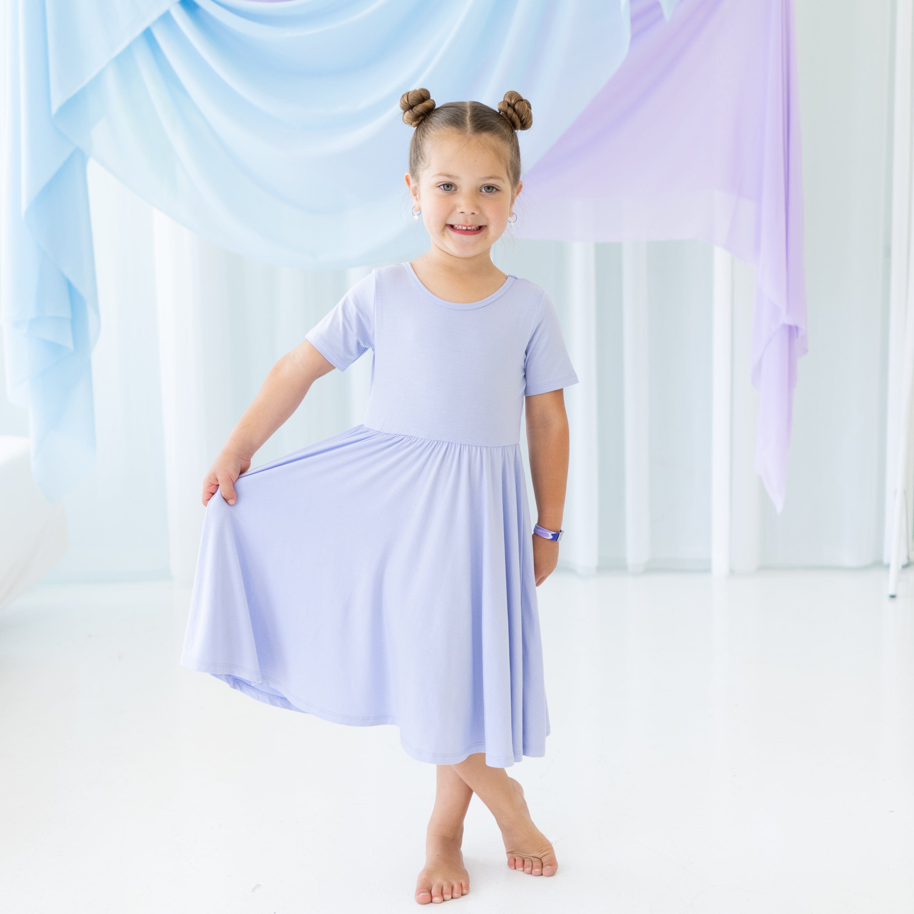 Kyte Baby Toddler Short Sleeve Twirl Dress Twirl Dress in Lilac