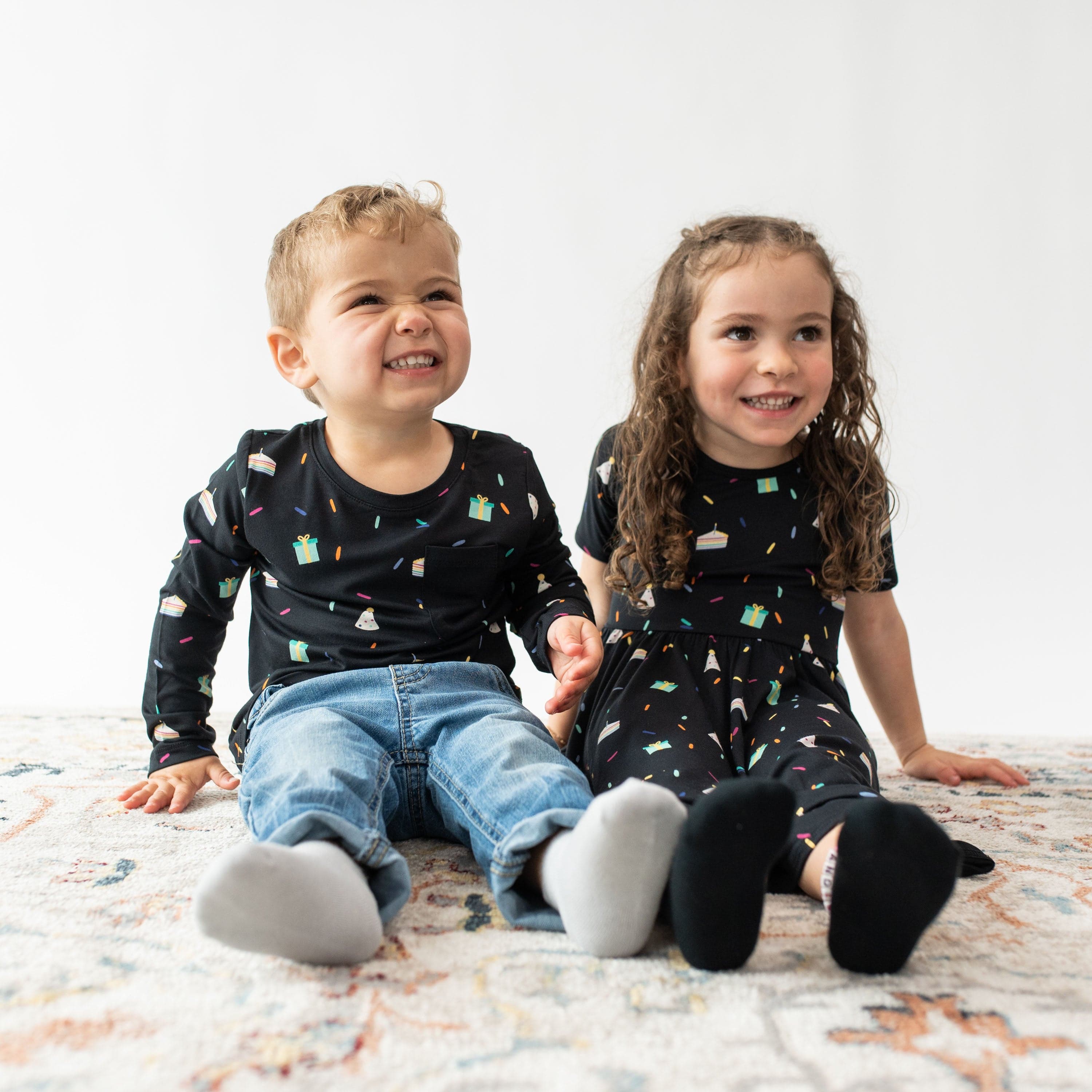 Kyte Baby Toddler Short Sleeve Twirl Dress Twirl Dress in Midnight Party