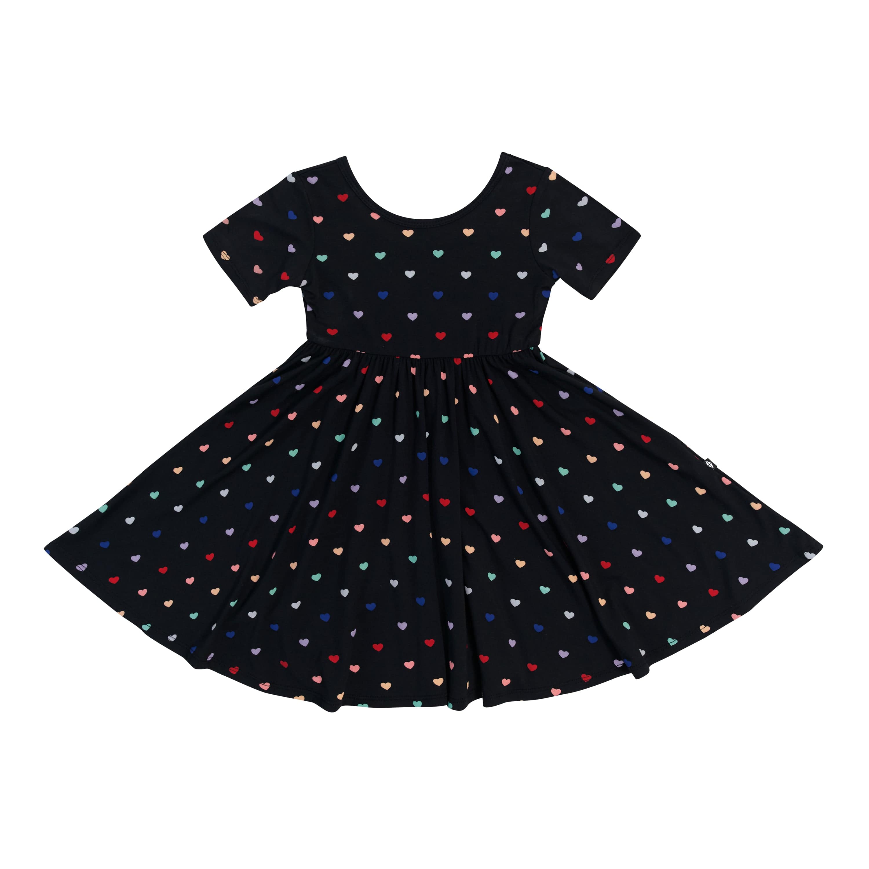 Kyte Baby Toddler Twirl Dress in Midnight Rainbow Heart