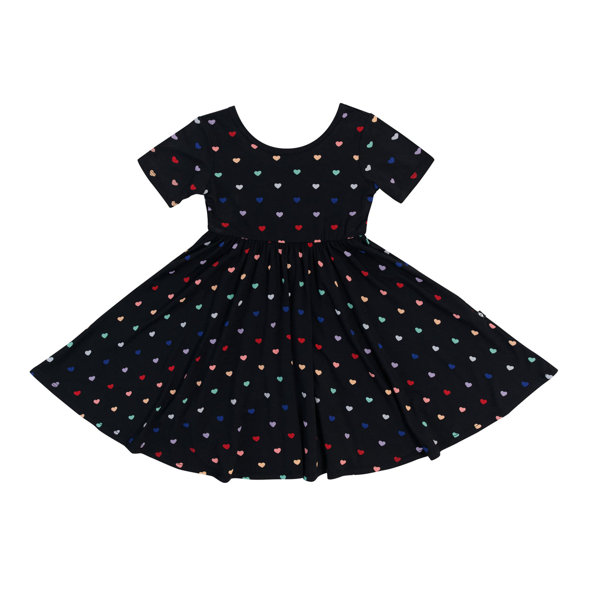 Kyte Baby Toddler Twirl Dress in Midnight Rainbow Heart