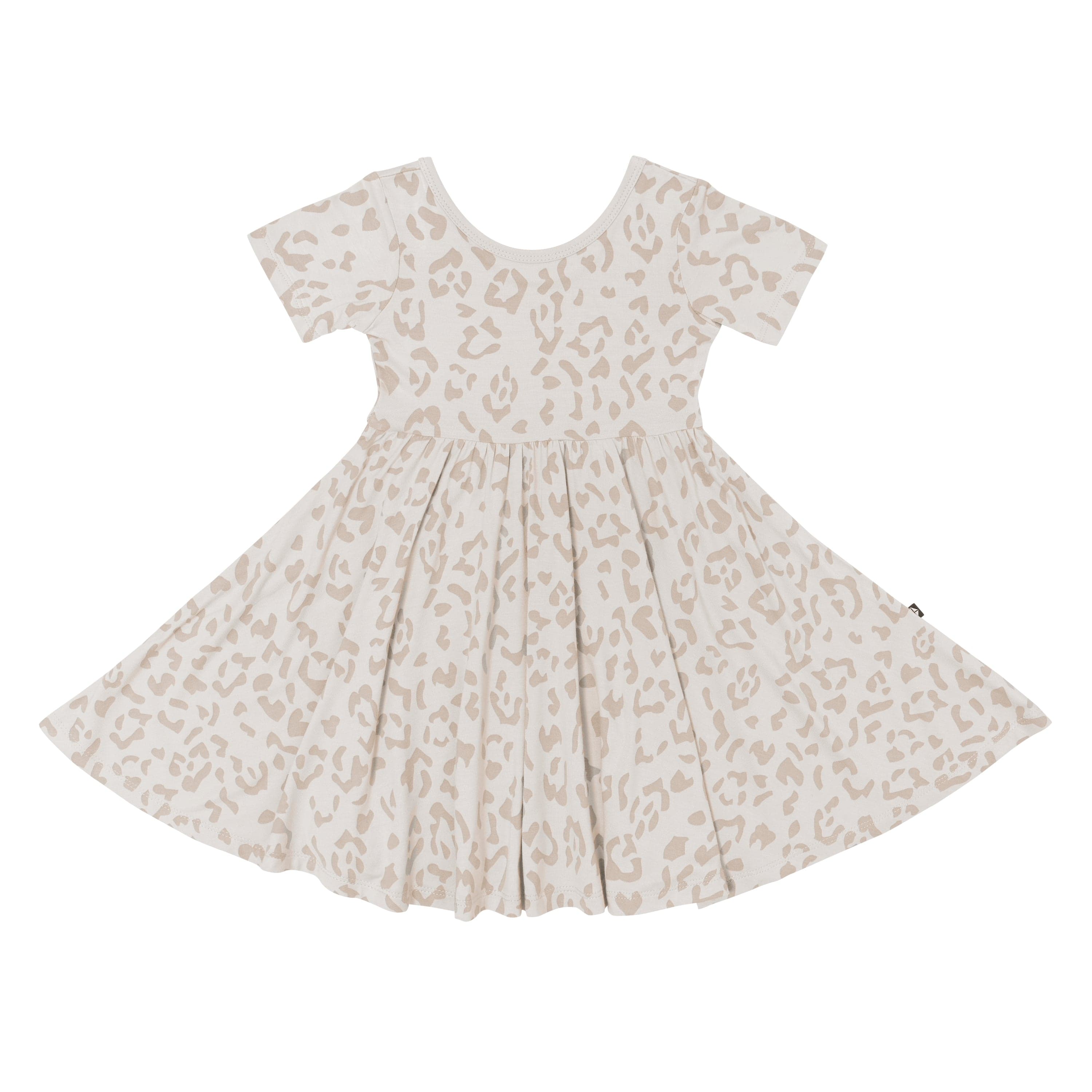Kyte Baby Toddler Short Sleeve Twirl Dress Twirl Dress in Oat Leopard