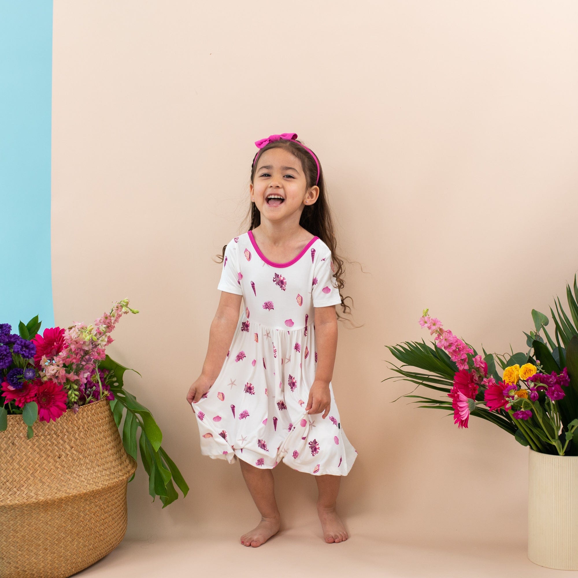 Kyte Baby Toddler Short Sleeve Twirl Dress Twirl Dress in Raspberry Shell