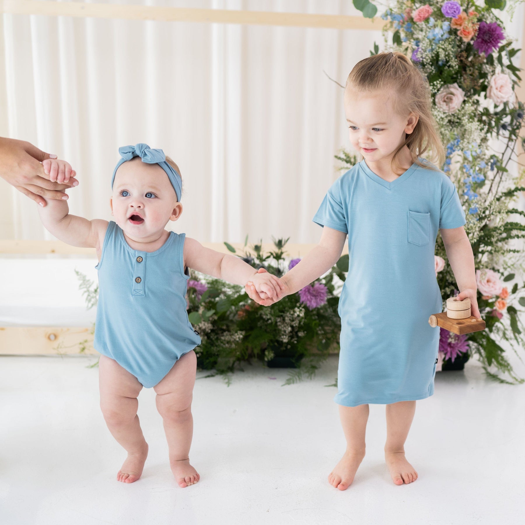 Kyte Baby Toddler T-Shirt Dress Toddler T-Shirt Dress in Dusty Blue